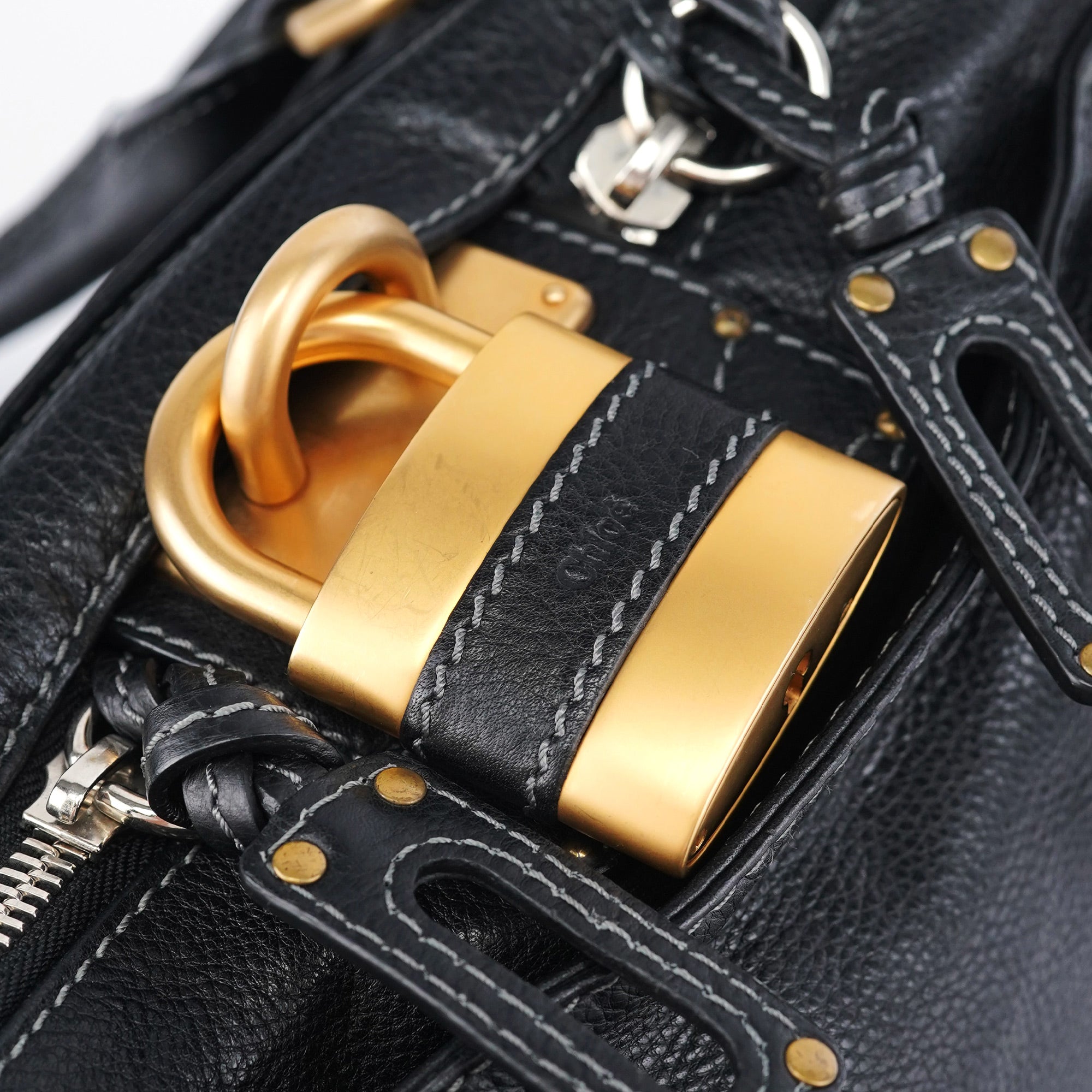 Black Leather Paddington Shoulder Bag