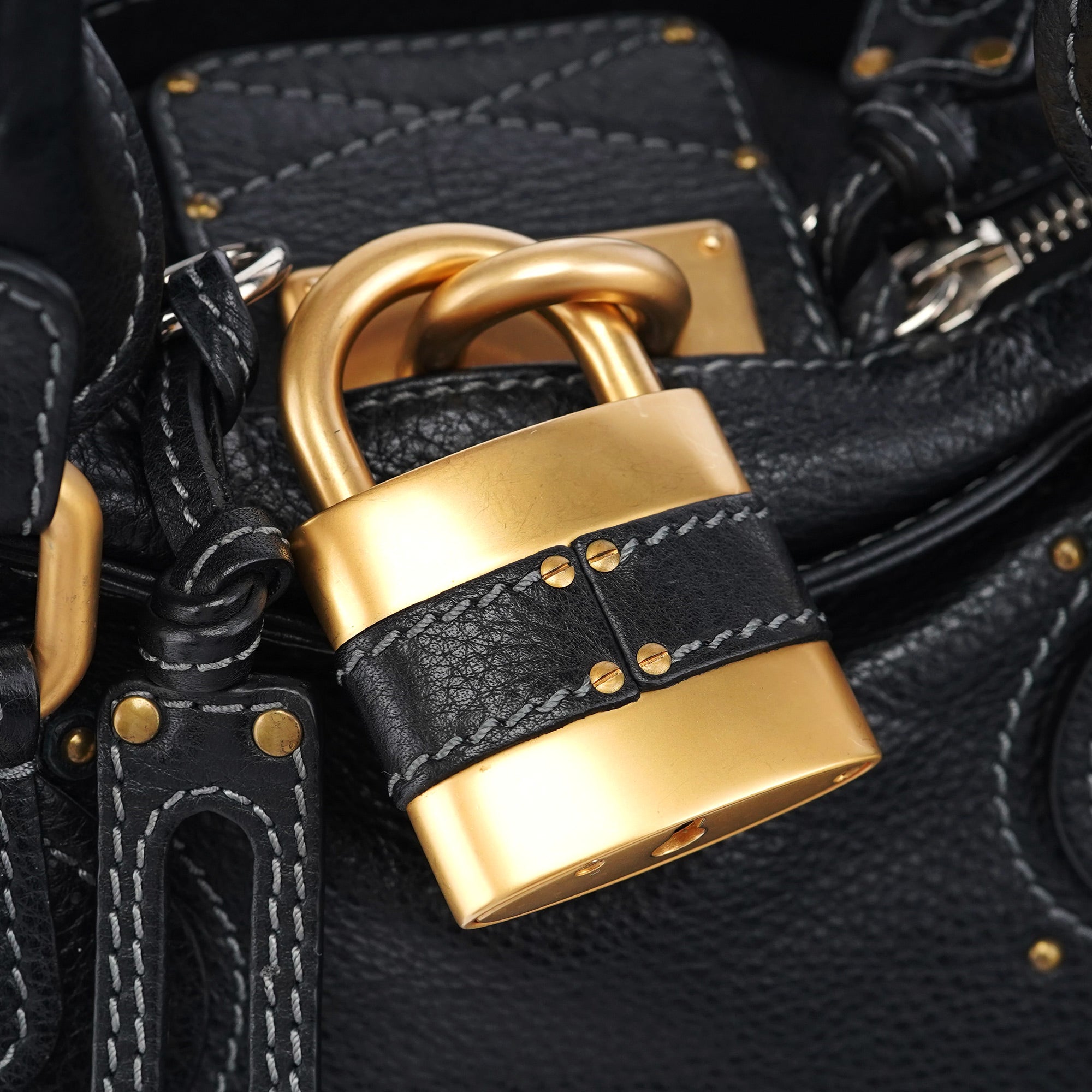 Black Leather Paddington Shoulder Bag