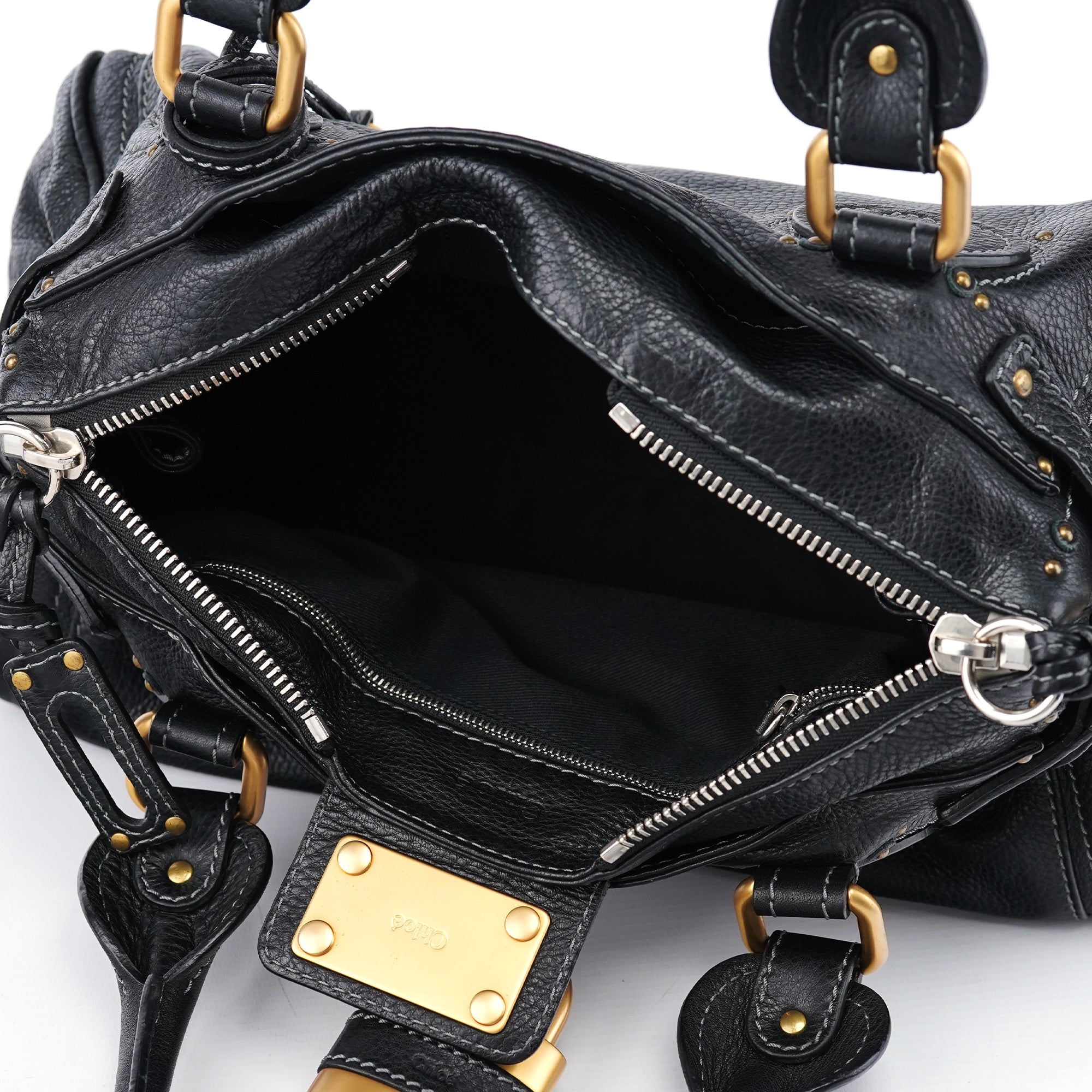 Black Leather Paddington Shoulder Bag