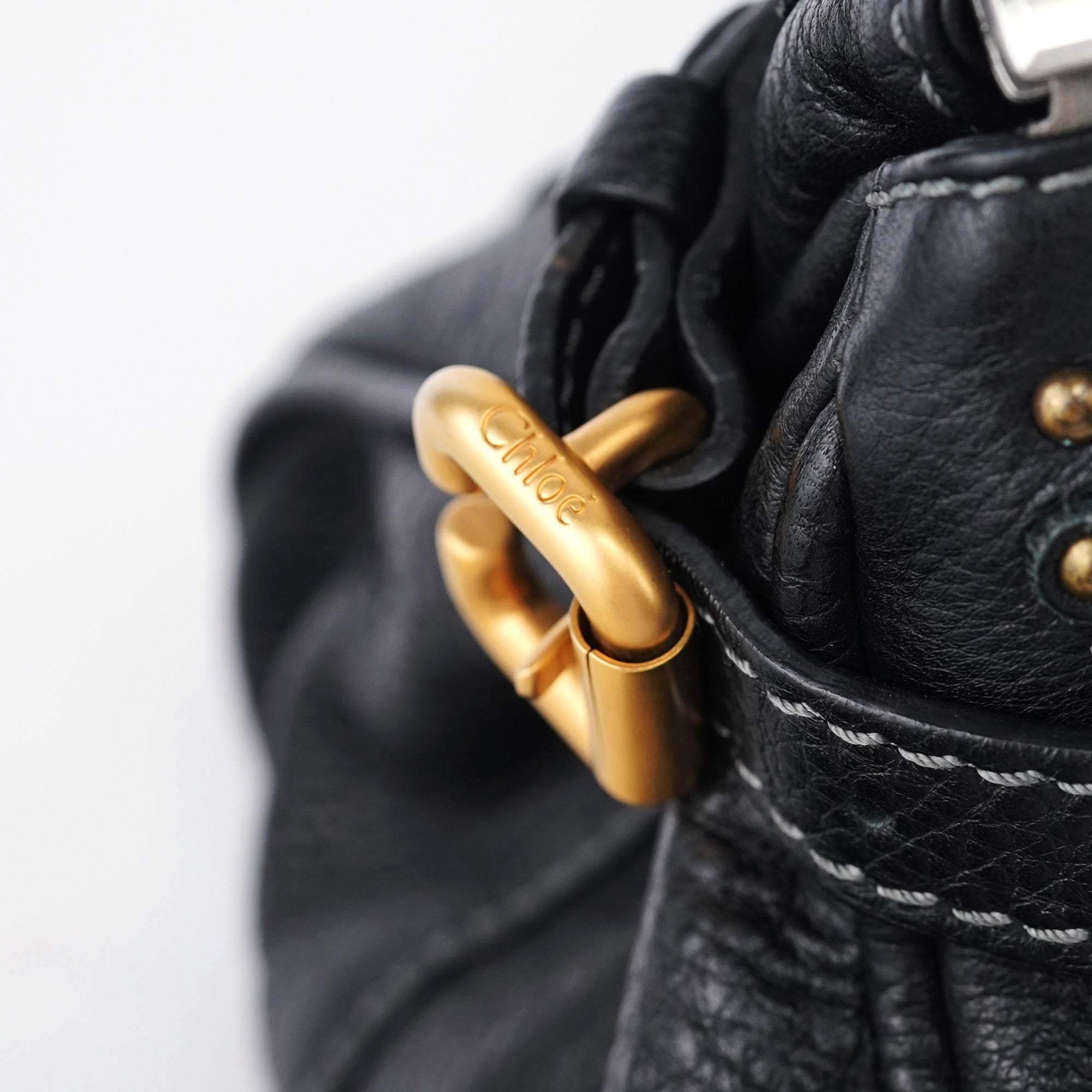 Black Leather Paddington Shoulder Bag