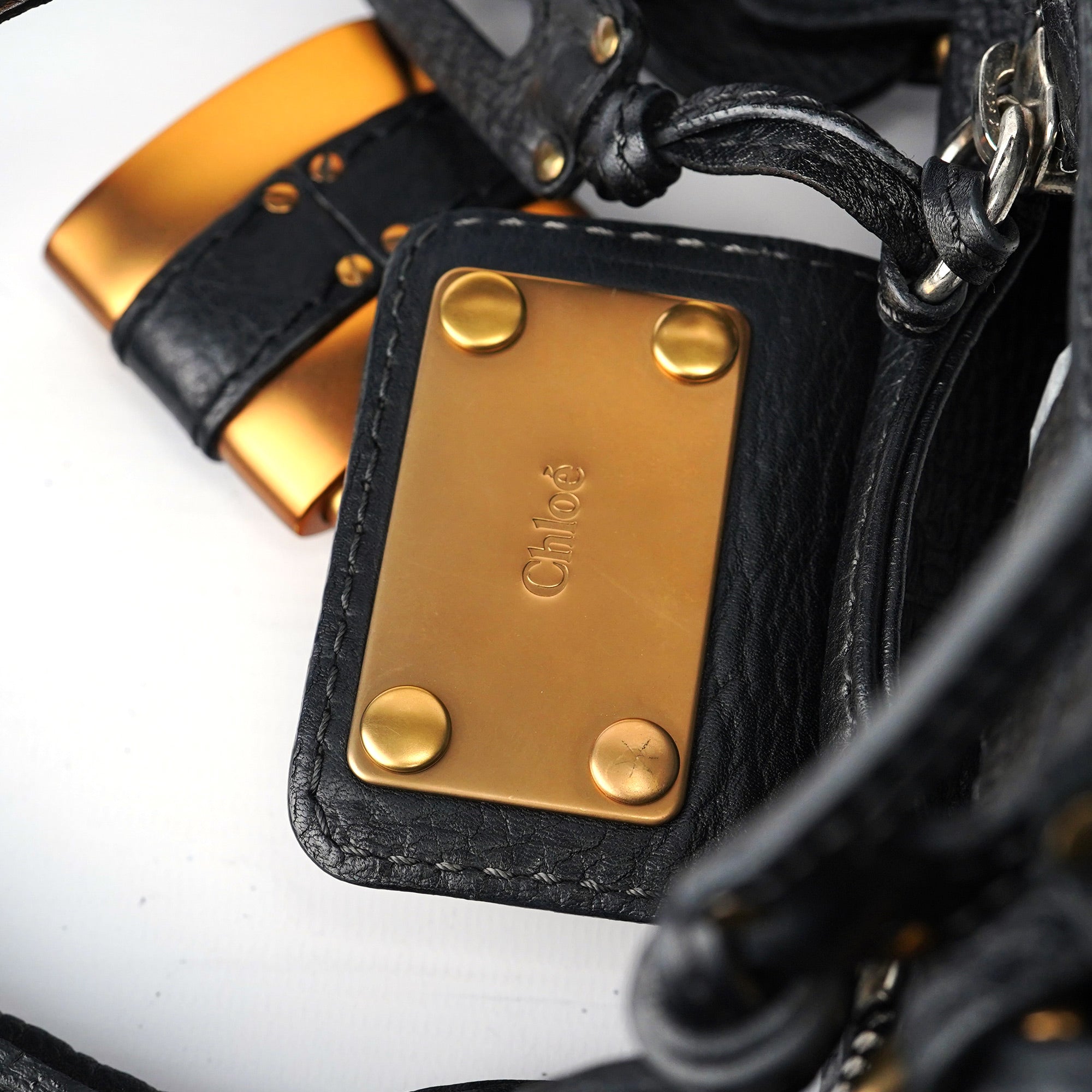 Black Leather Paddington Shoulder Bag
