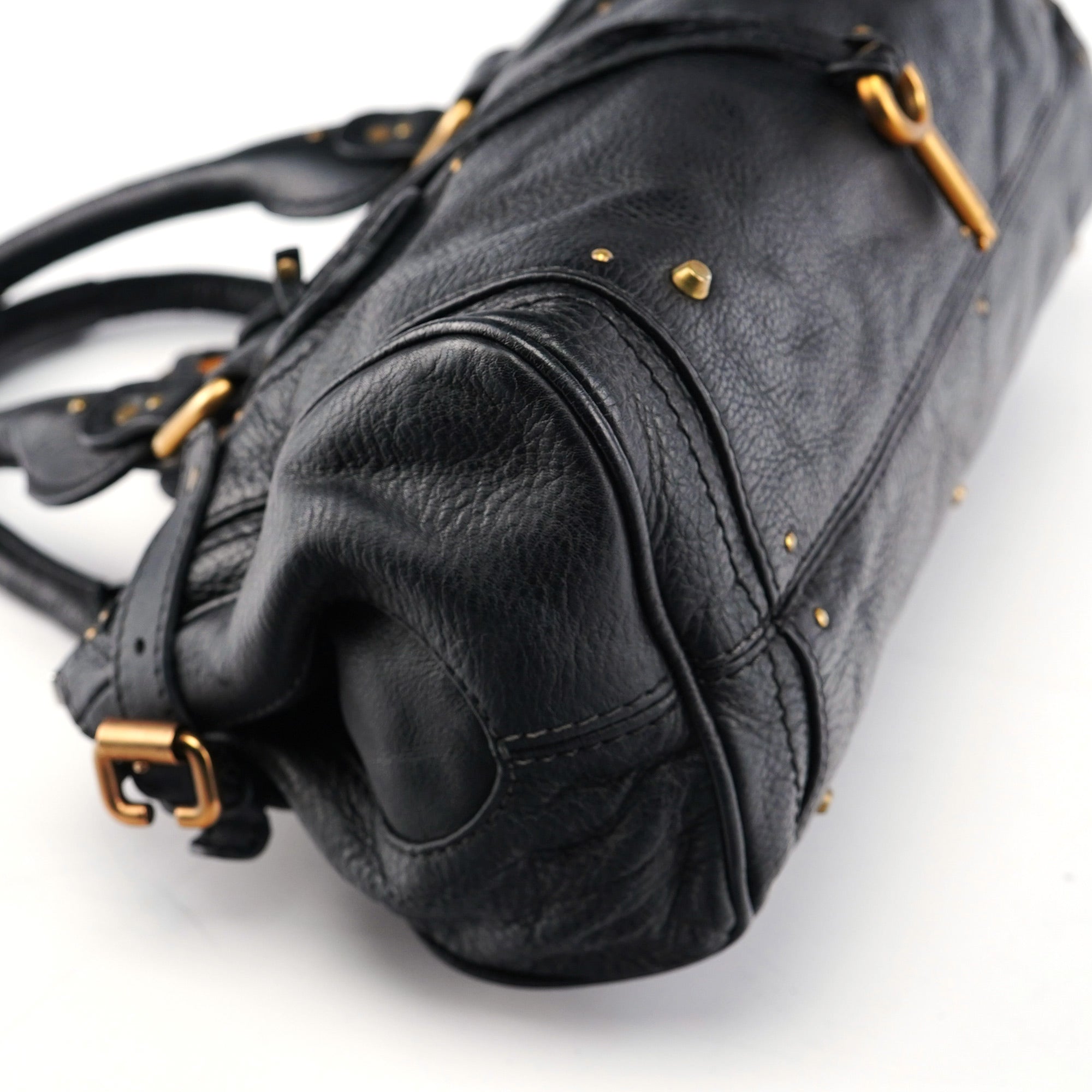 Black Leather Paddington Shoulder Bag
