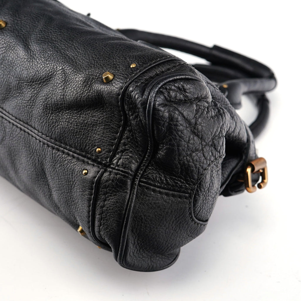 Black Leather Paddington Shoulder Bag