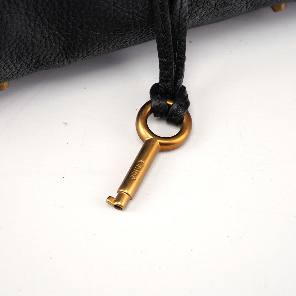 Black Leather Paddington Shoulder Bag
