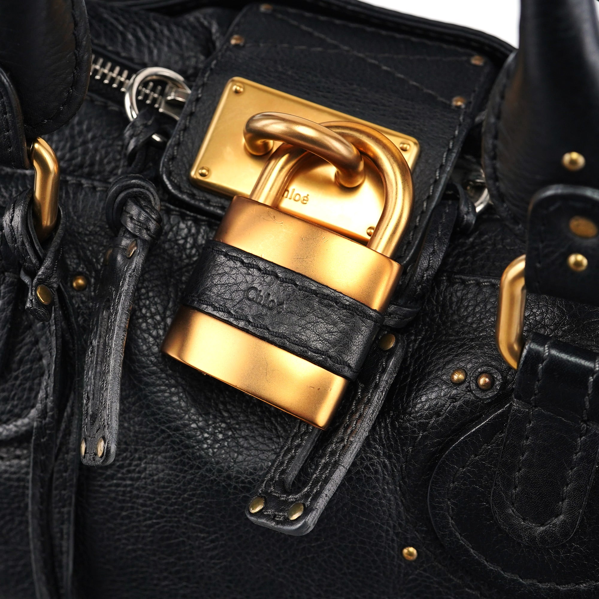 Black Leather Paddington Shoulder Bag