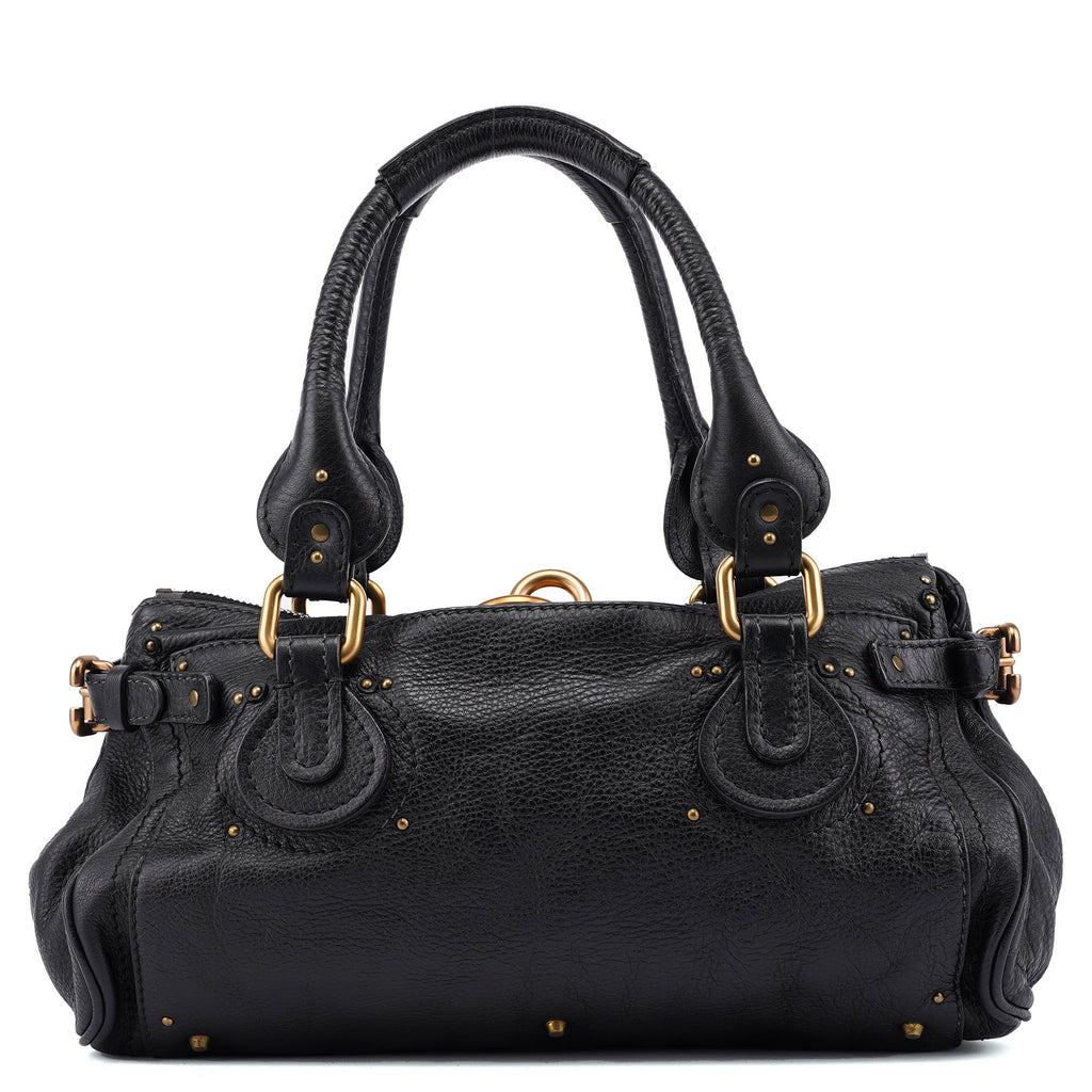 Black Leather Paddington Shoulder Bag