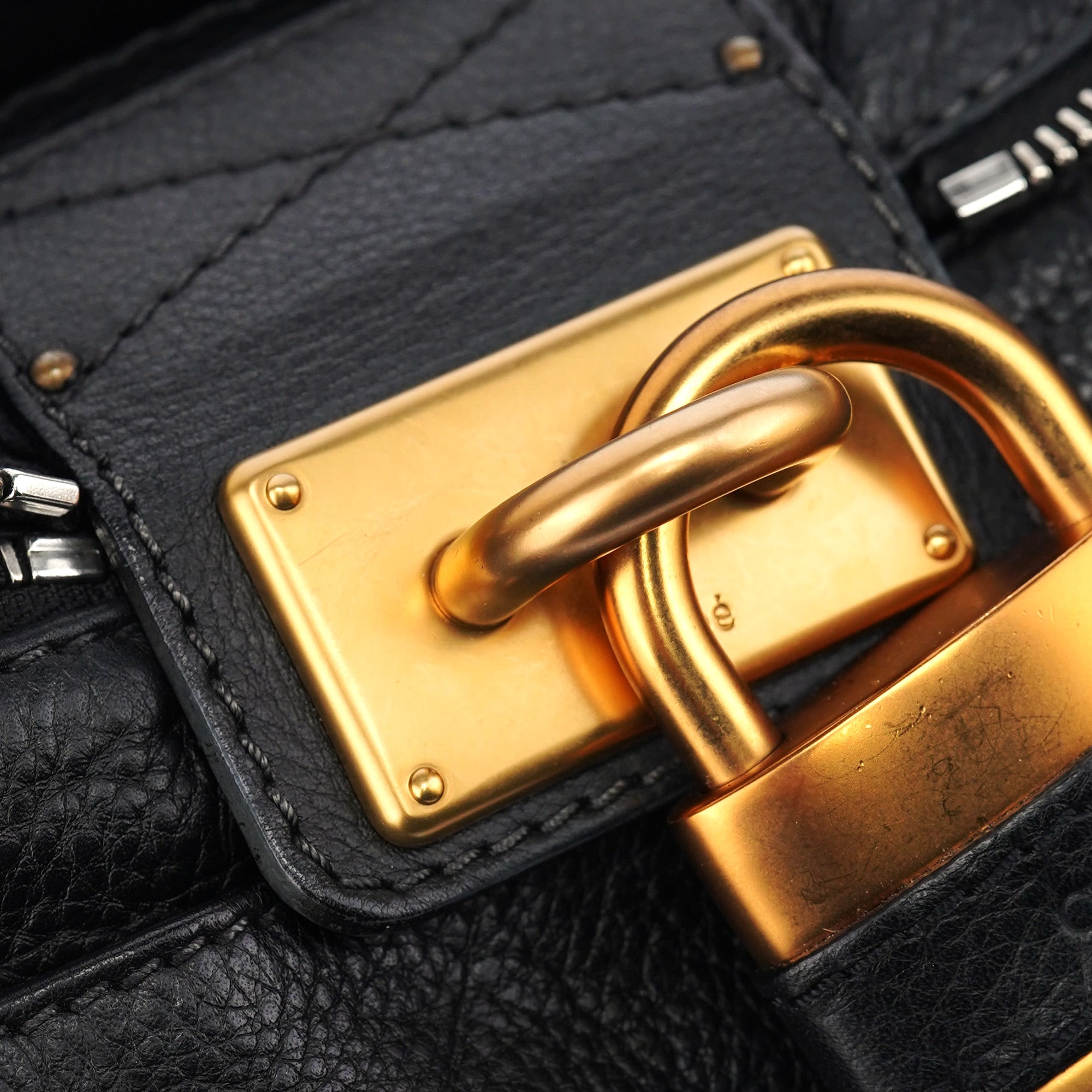 Black Leather Paddington Shoulder Bag