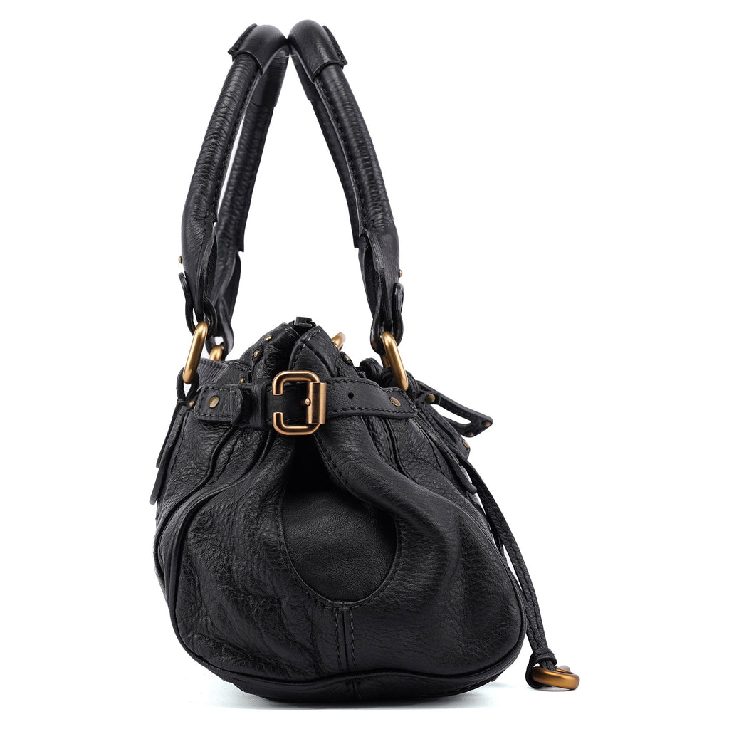 Black Leather Paddington Shoulder Bag