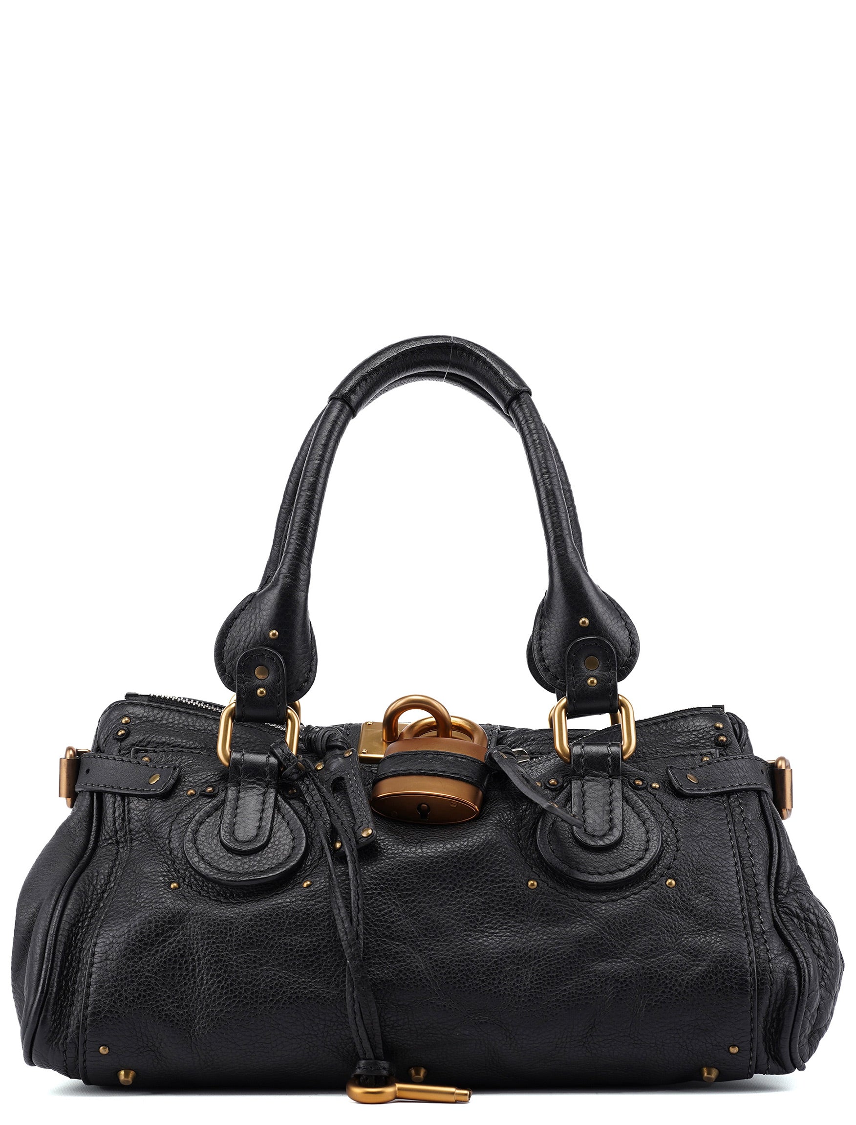 Black Leather Paddington Shoulder Bag
