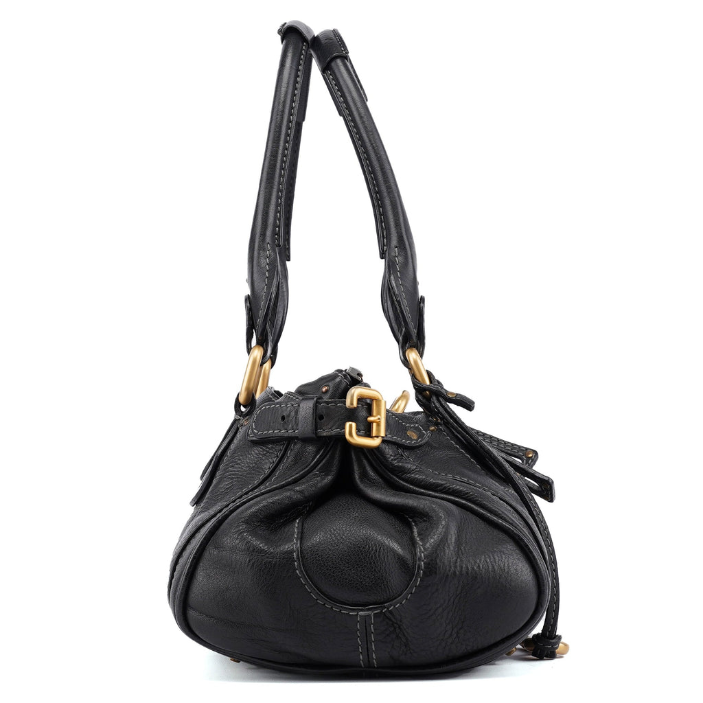 Black Leather Paddington Shoulder Bag