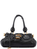 Black Leather Paddington Shoulder Bag