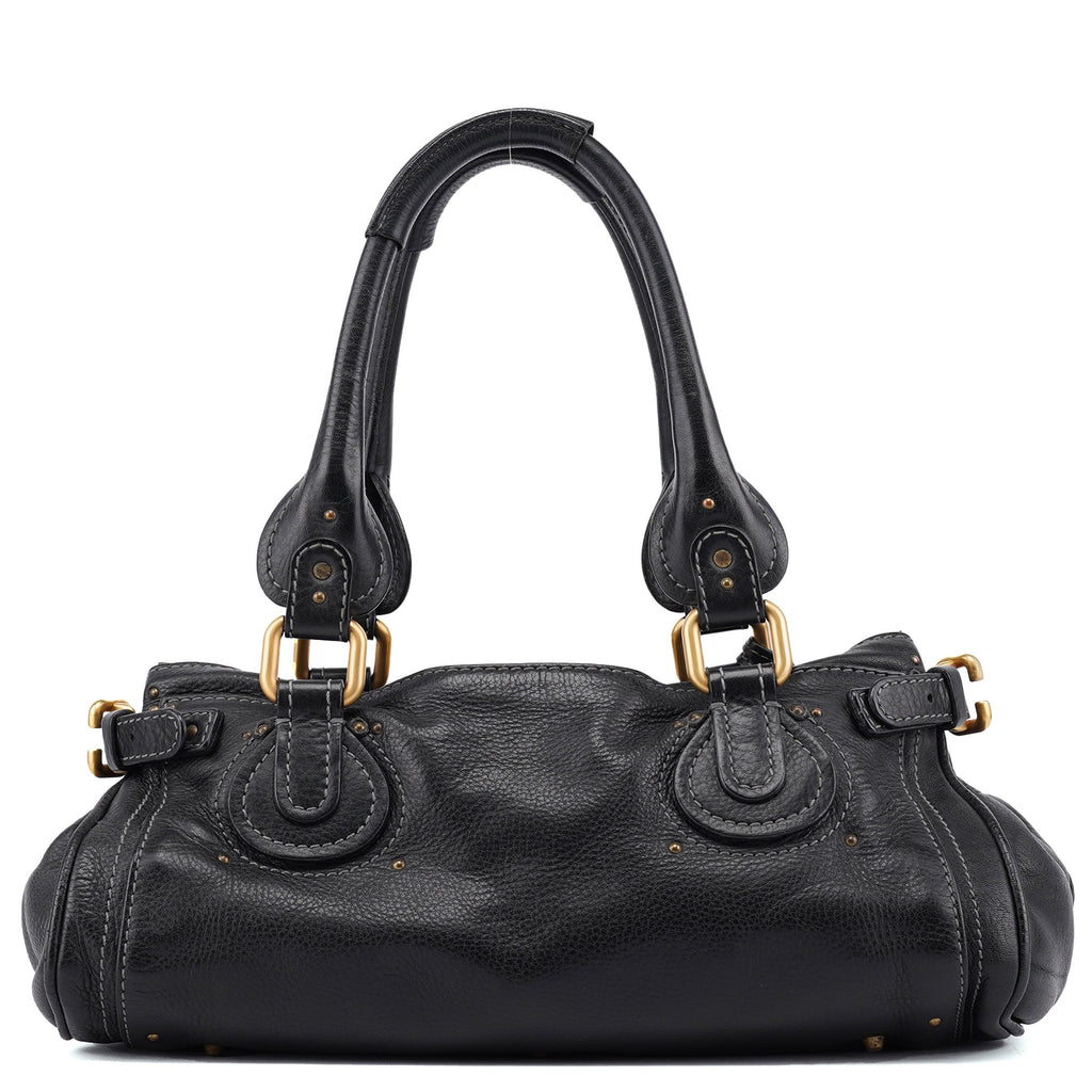 Black Leather Paddington Shoulder Bag