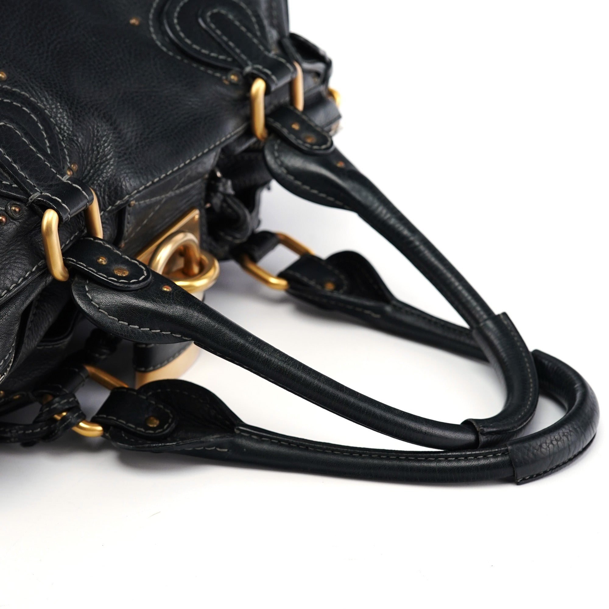 Black Leather Paddington Shoulder Bag