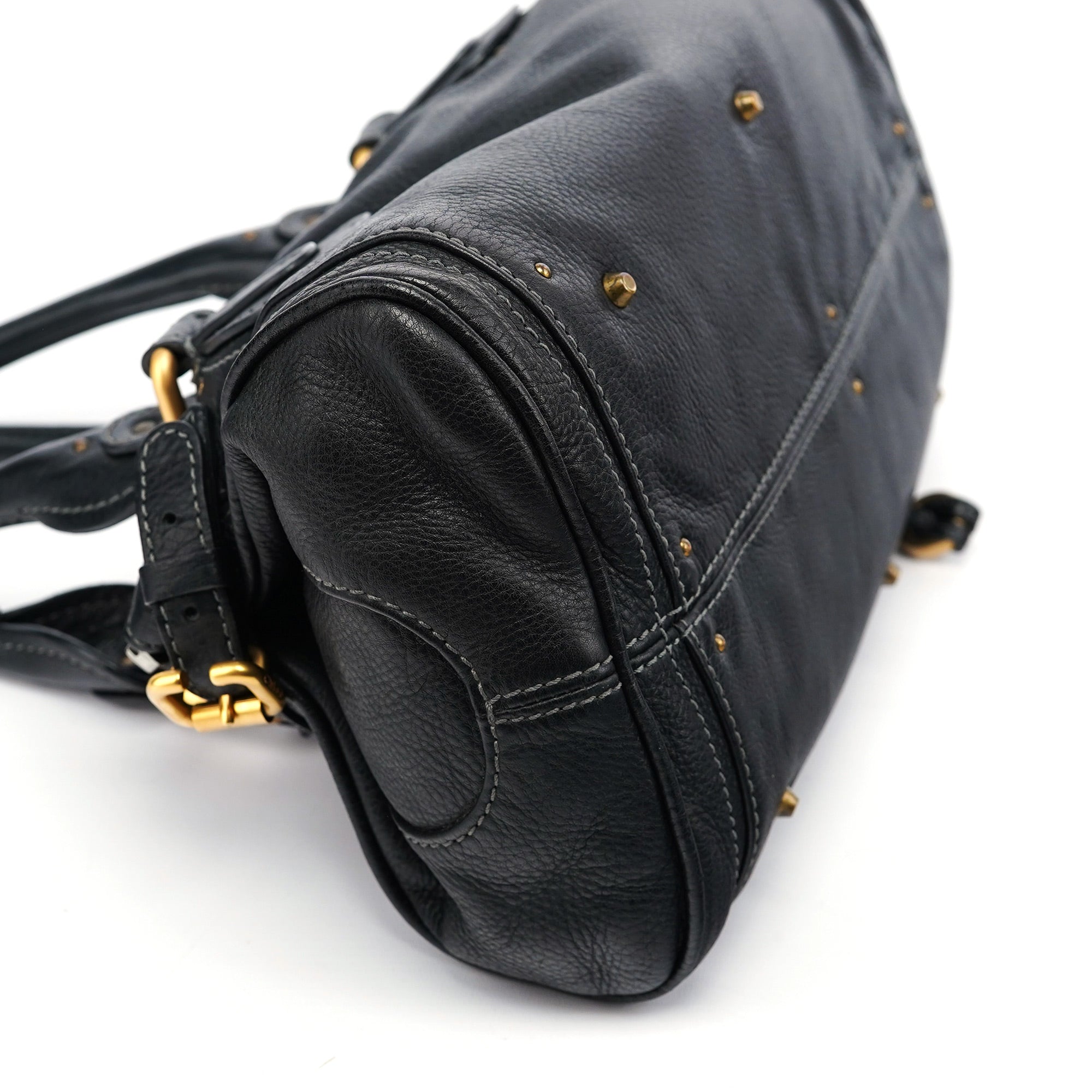 Black Leather Paddington Shoulder Bag