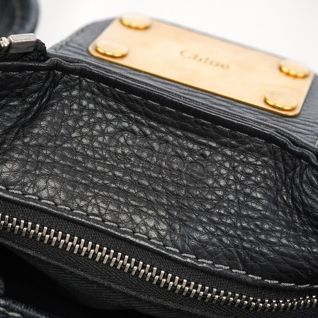 Black Leather Paddington Shoulder Bag