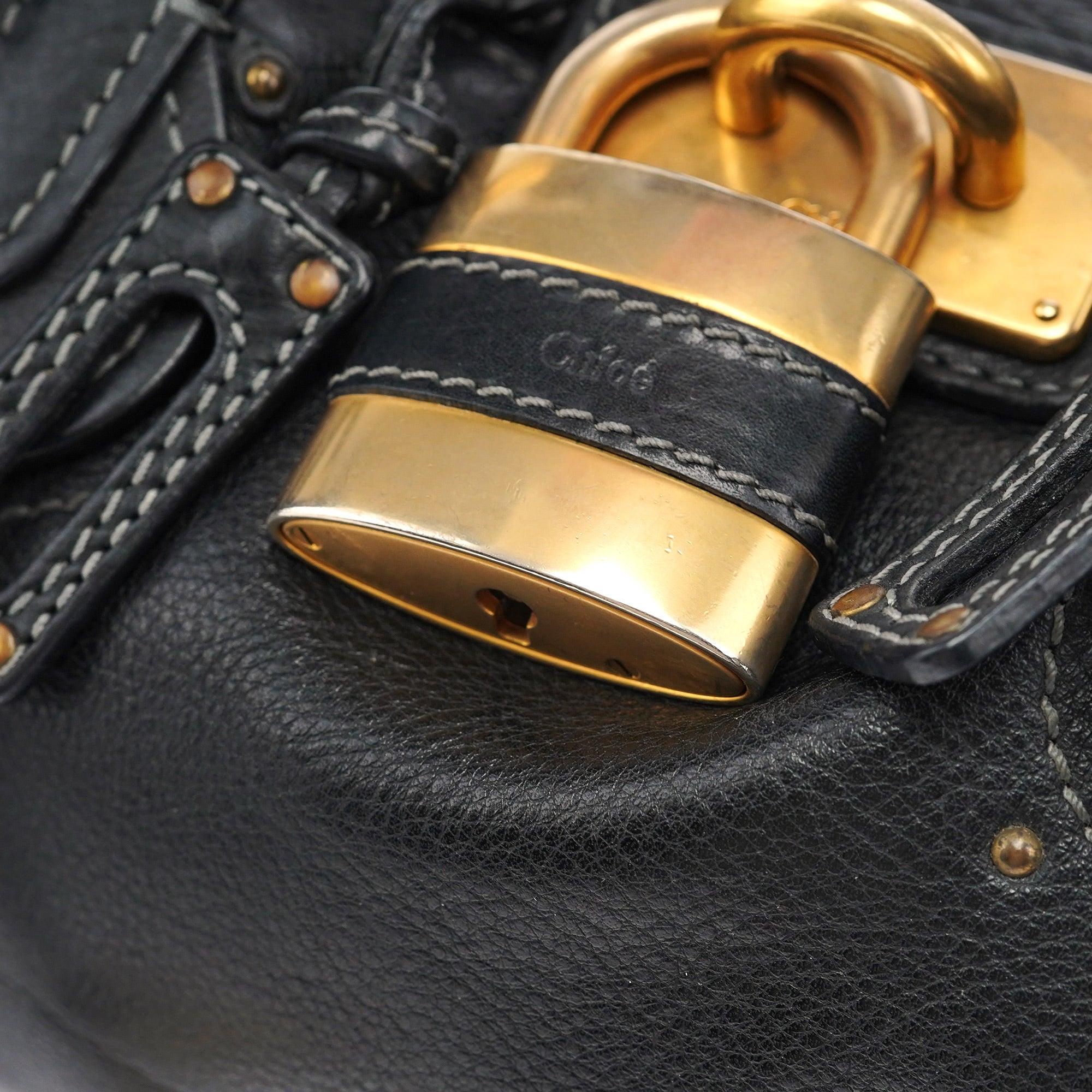 Black Leather Paddington Shoulder Bag