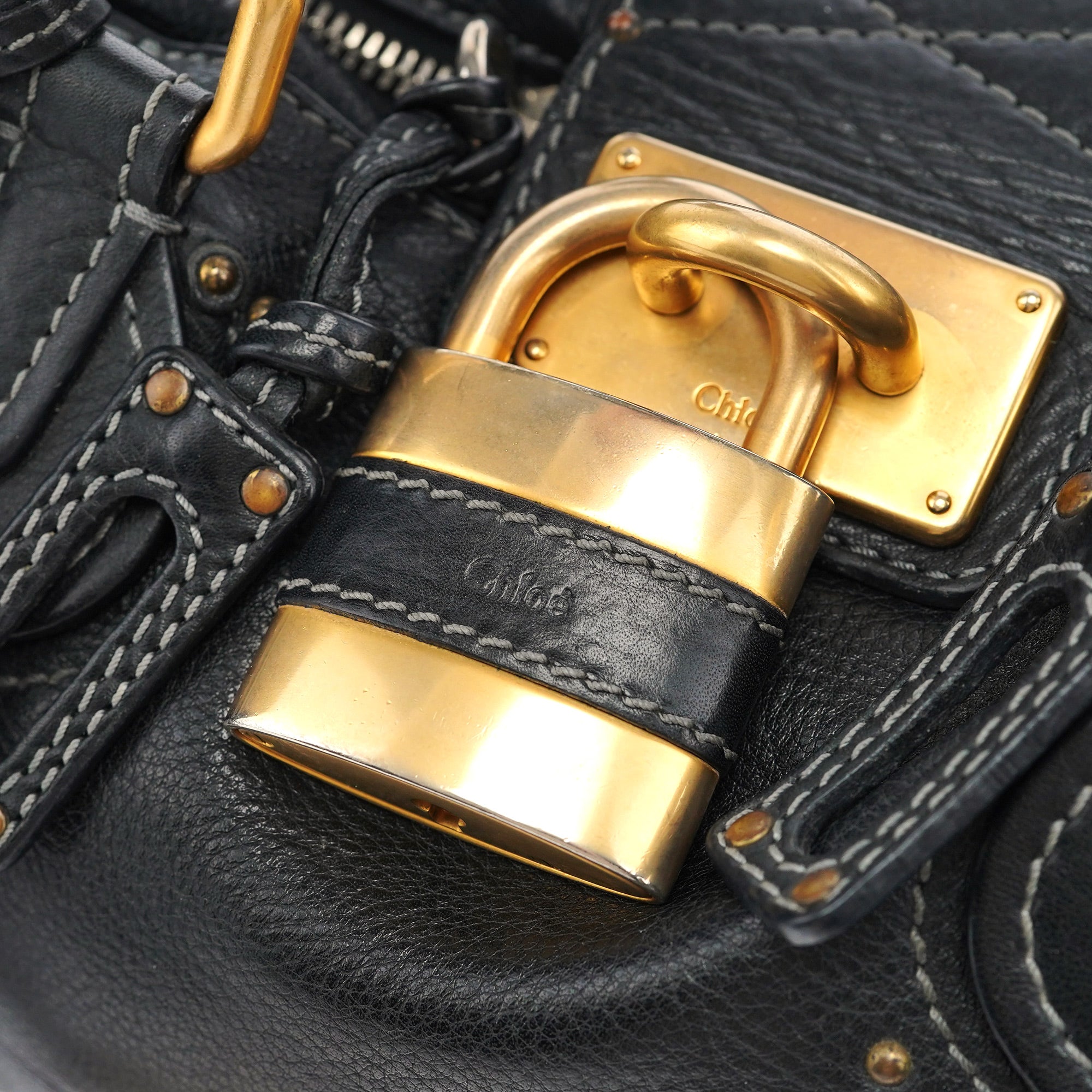 Black Leather Paddington Shoulder Bag