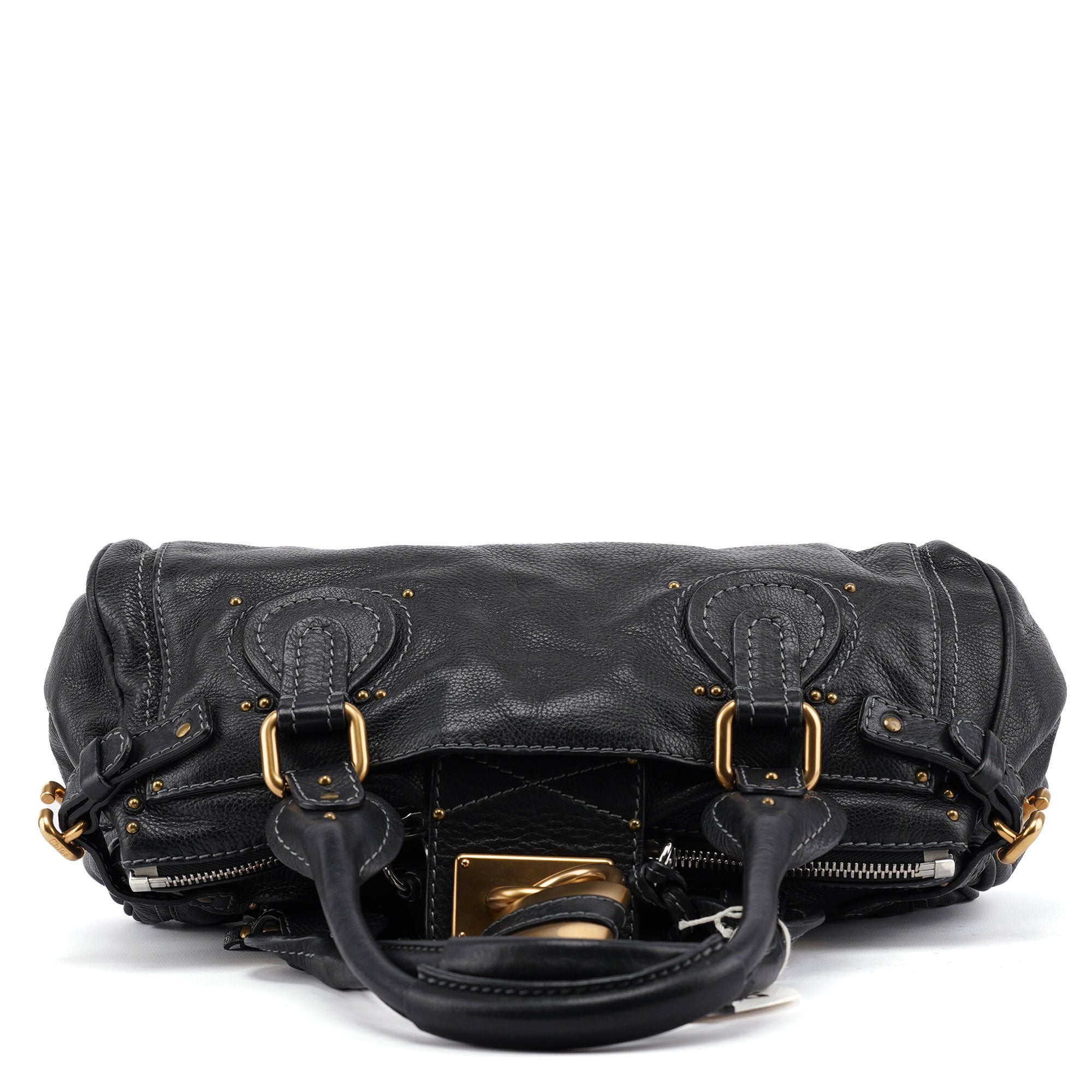 Black Leather Paddington Shoulder Bag
