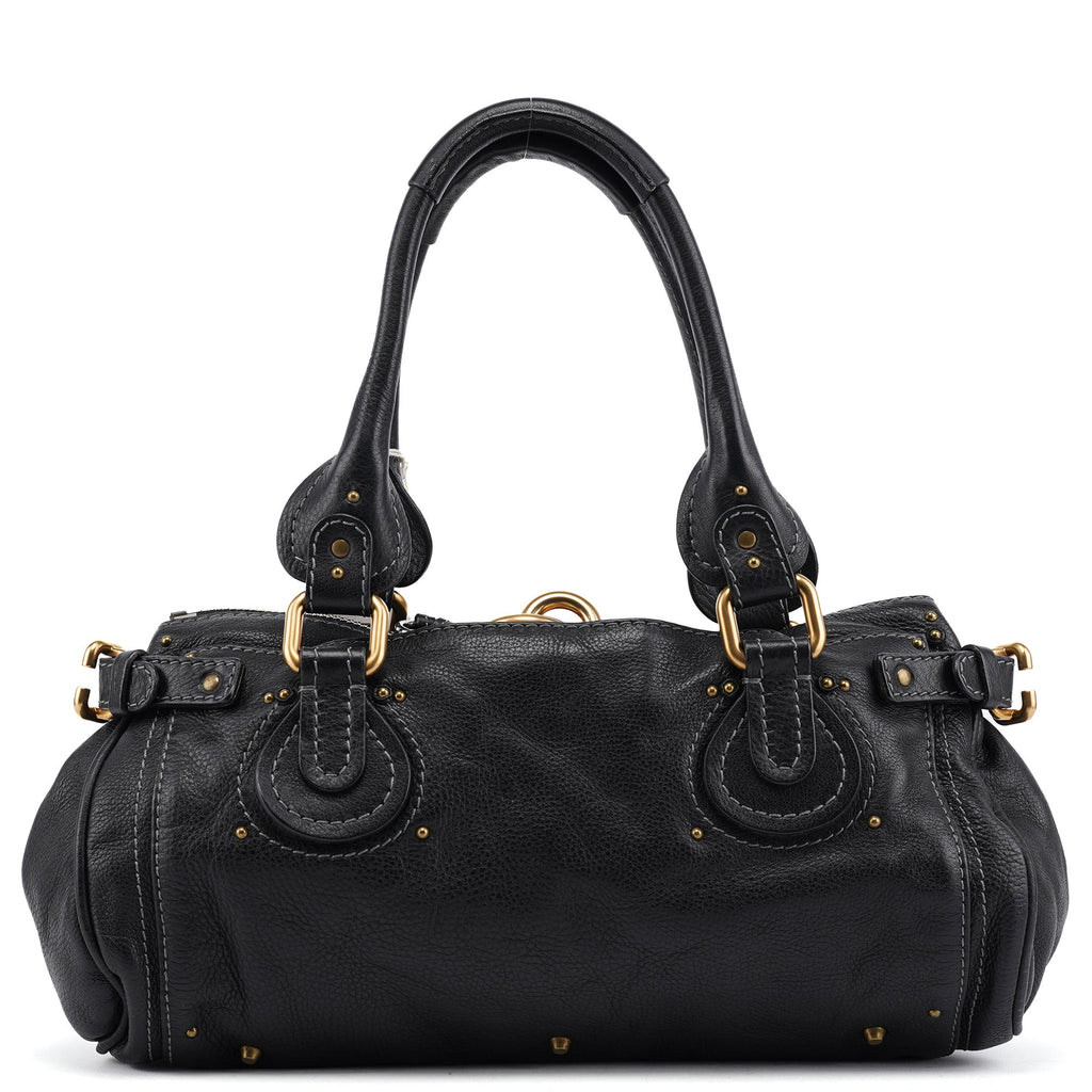 Black Leather Paddington Shoulder Bag