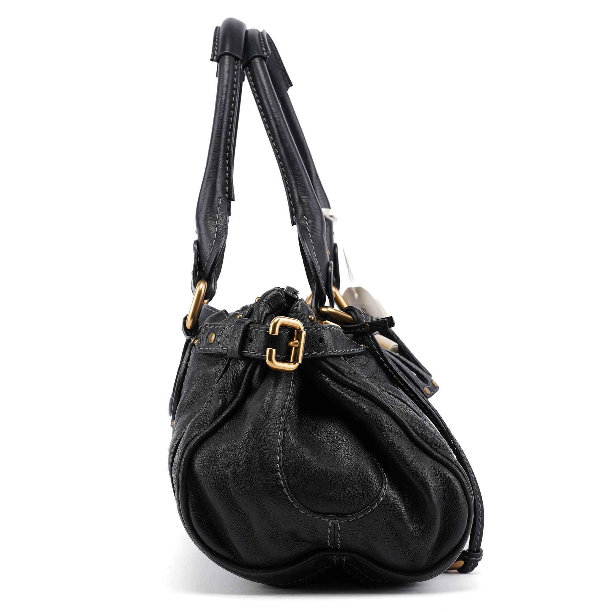 Black Leather Paddington Shoulder Bag