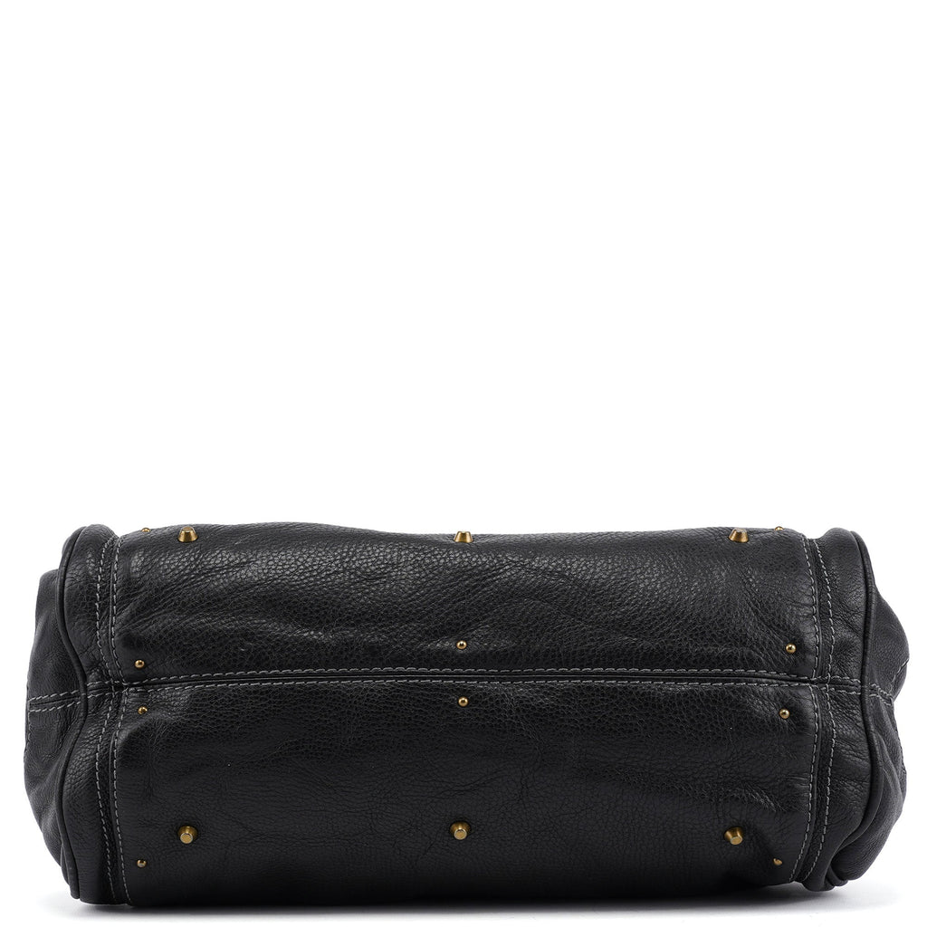 Black Leather Paddington Shoulder Bag