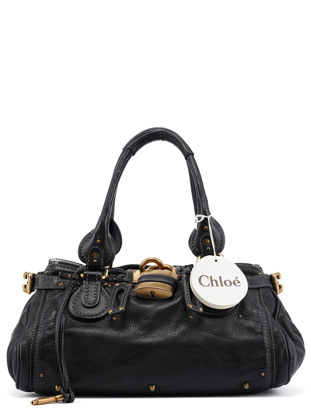 Black Leather Paddington Shoulder Bag