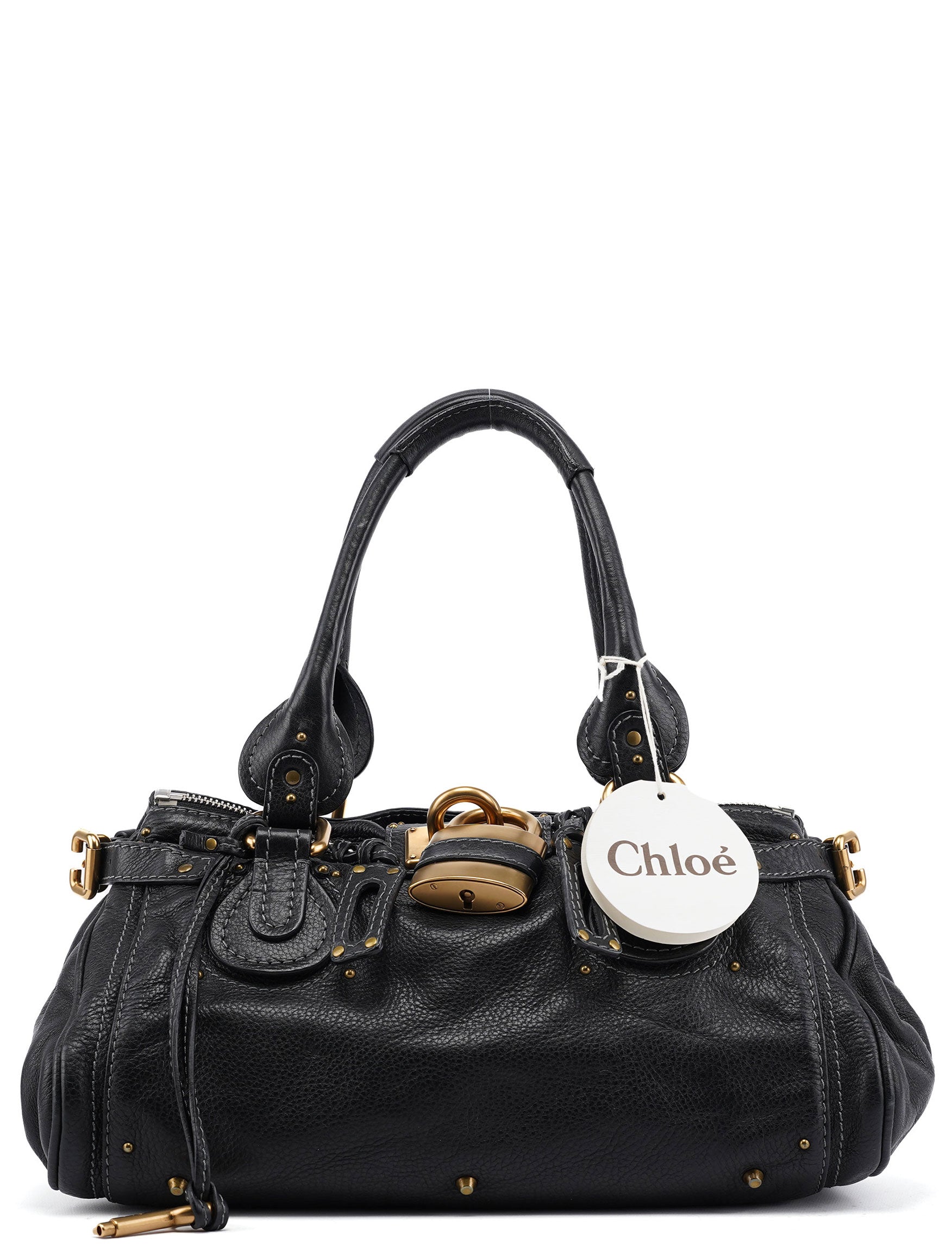 Black Leather Paddington Shoulder Bag