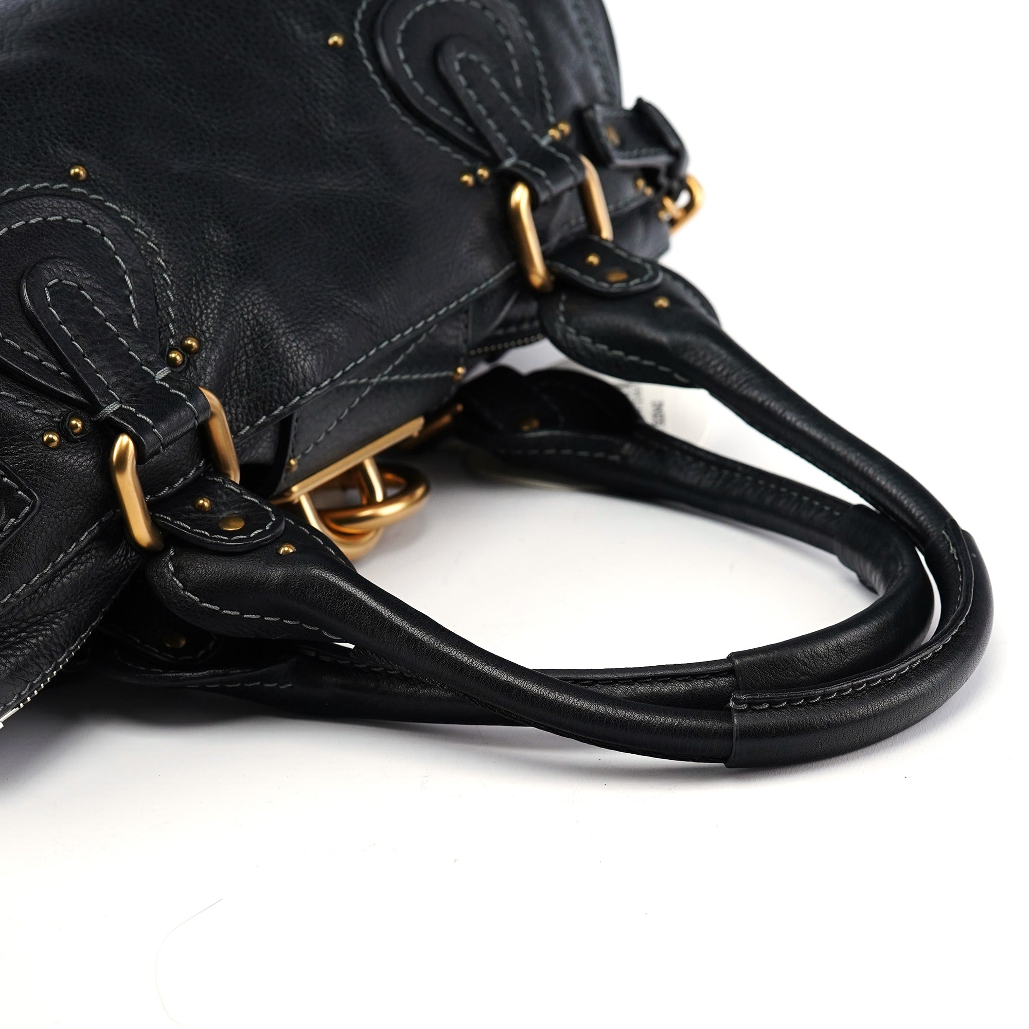 Black Leather Paddington Shoulder Bag