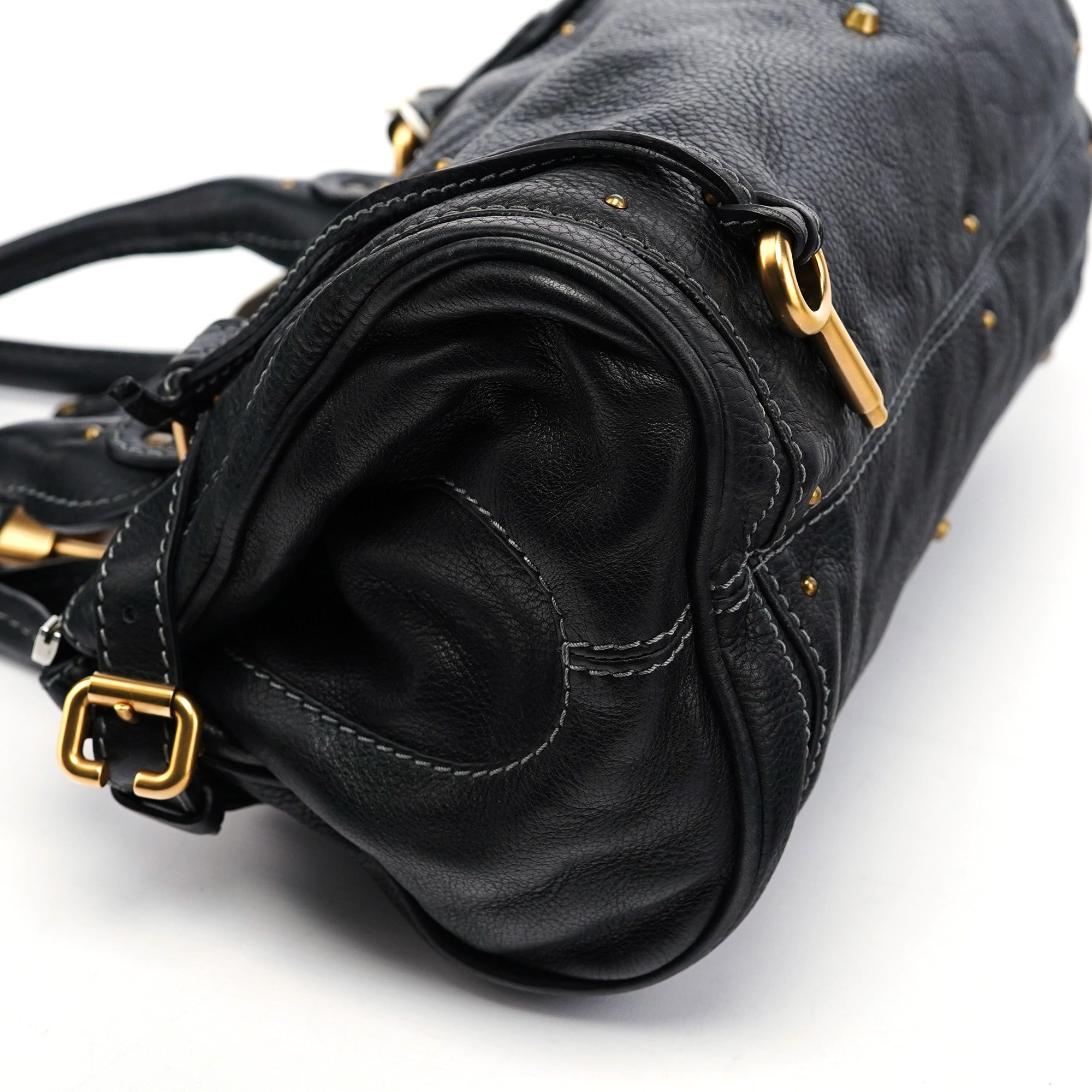 Black Leather Paddington Shoulder Bag
