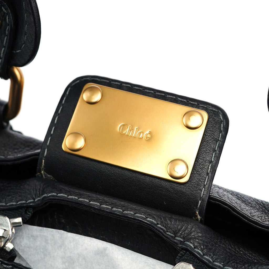 Black Leather Paddington Shoulder Bag