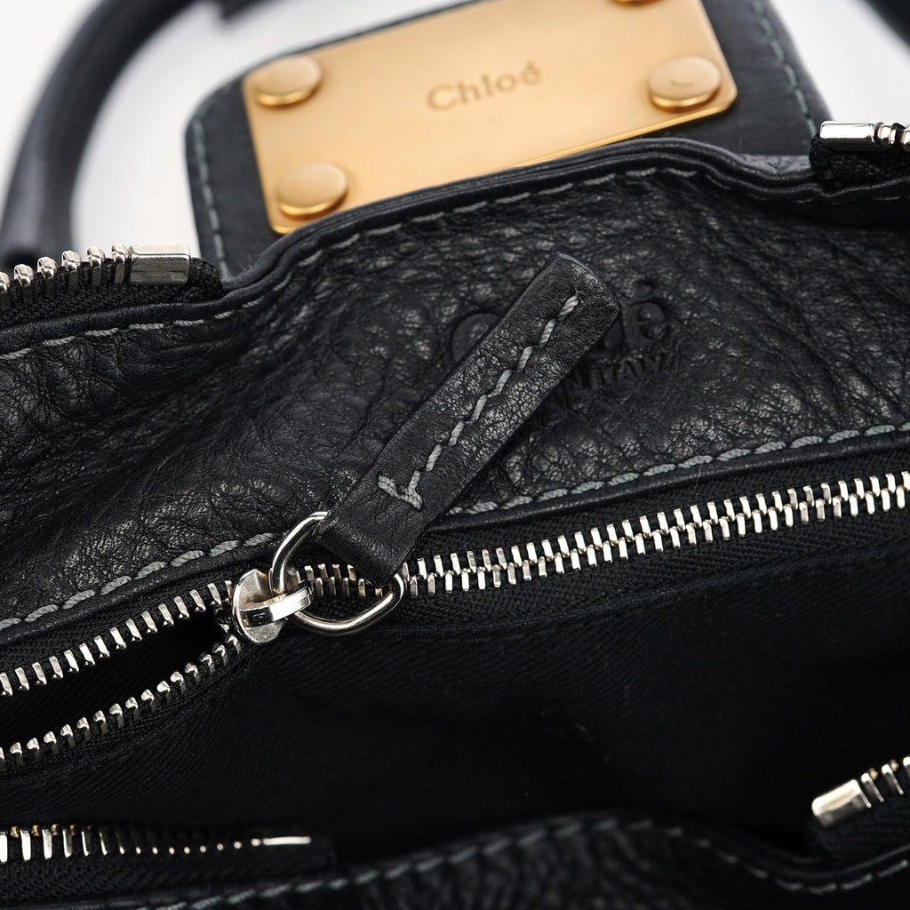Black Leather Paddington Shoulder Bag