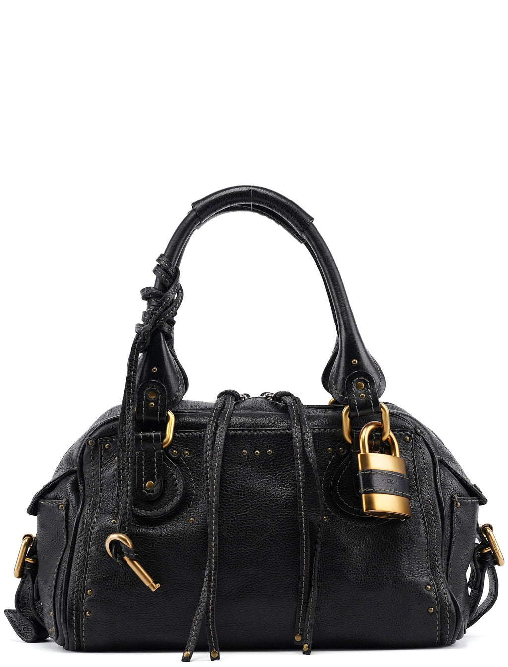 Black Leather Paddington Shoulder Bag