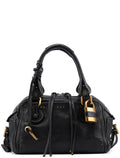 Black Leather Paddington Shoulder Bag