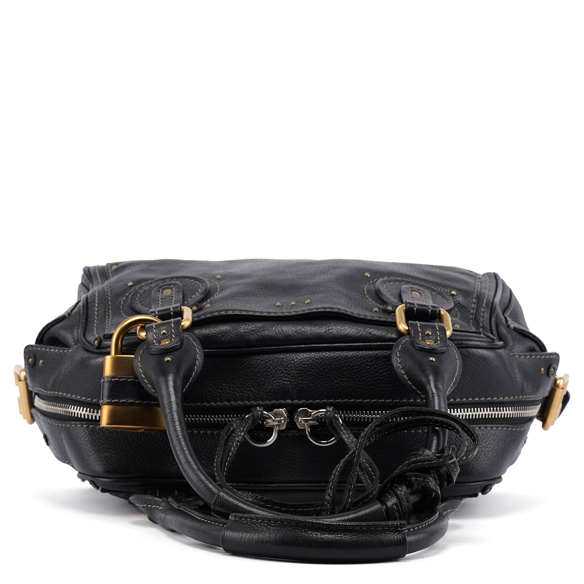 Black Leather Paddington Shoulder Bag