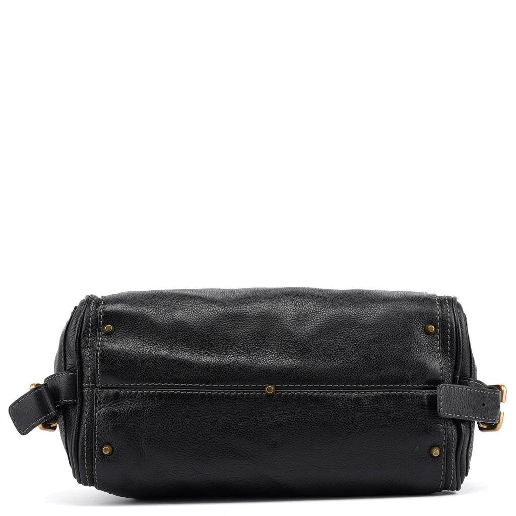 Black Leather Paddington Shoulder Bag