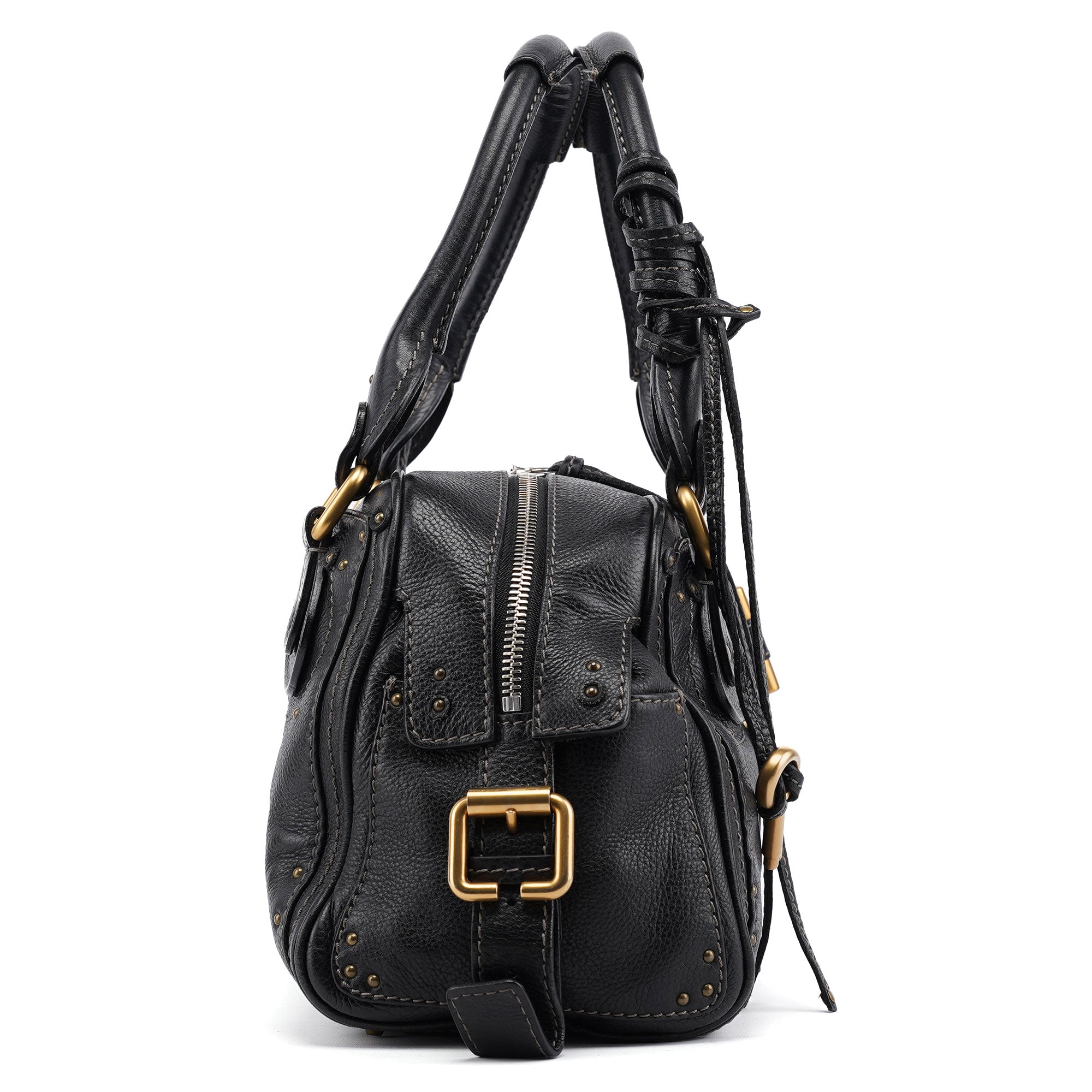 Black Leather Paddington Shoulder Bag