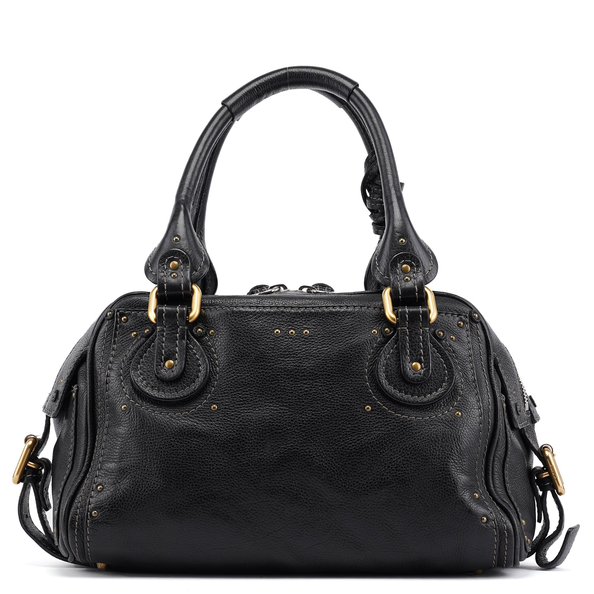 Black Leather Paddington Shoulder Bag