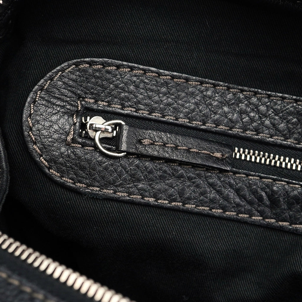 Black Leather Paddington Shoulder Bag