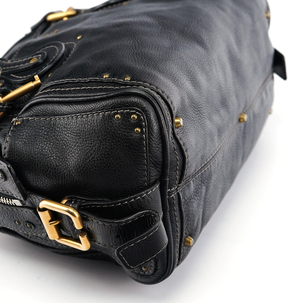 Black Leather Paddington Shoulder Bag