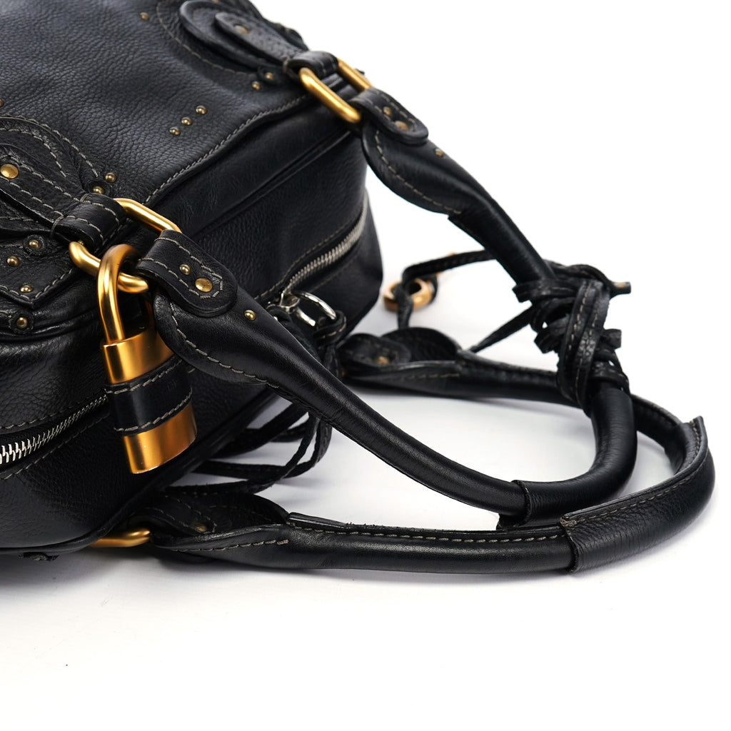 Black Leather Paddington Shoulder Bag