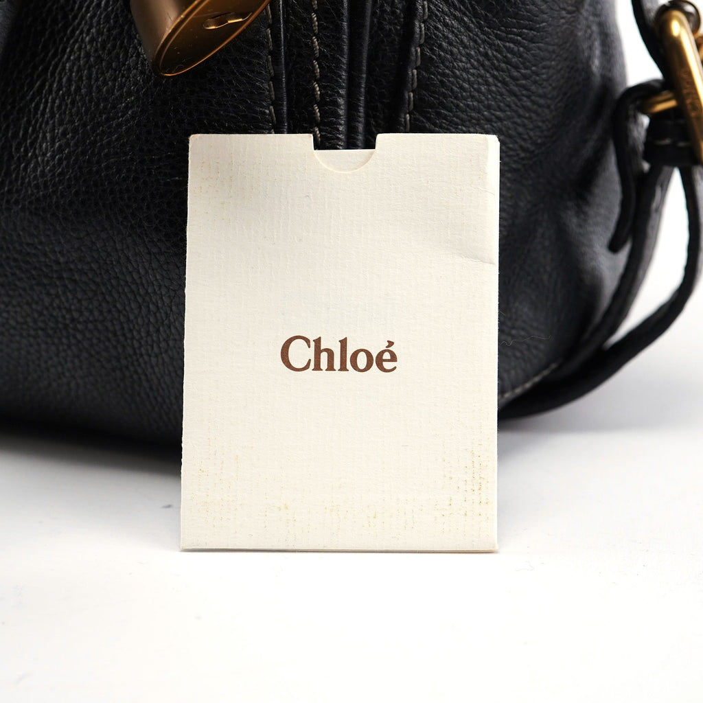 Black Leather Paddington Shoulder Bag