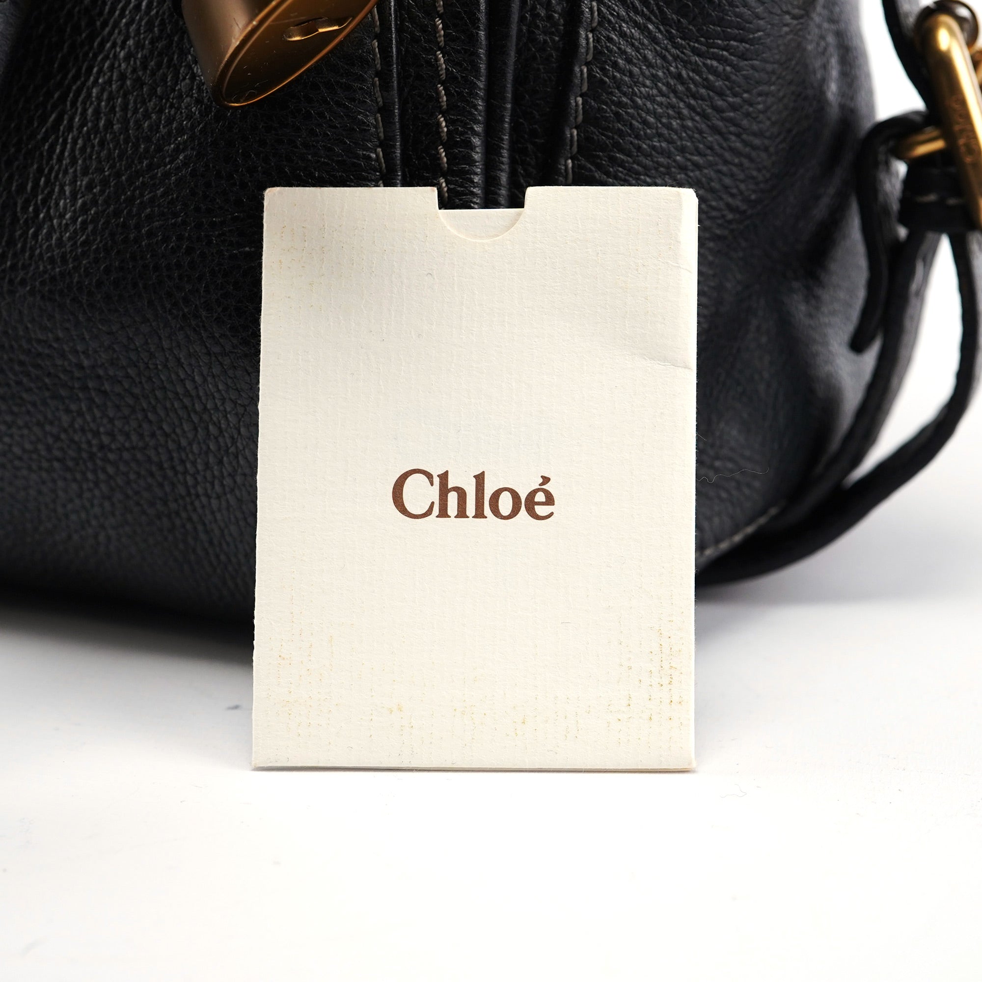 Black Leather Paddington Shoulder Bag