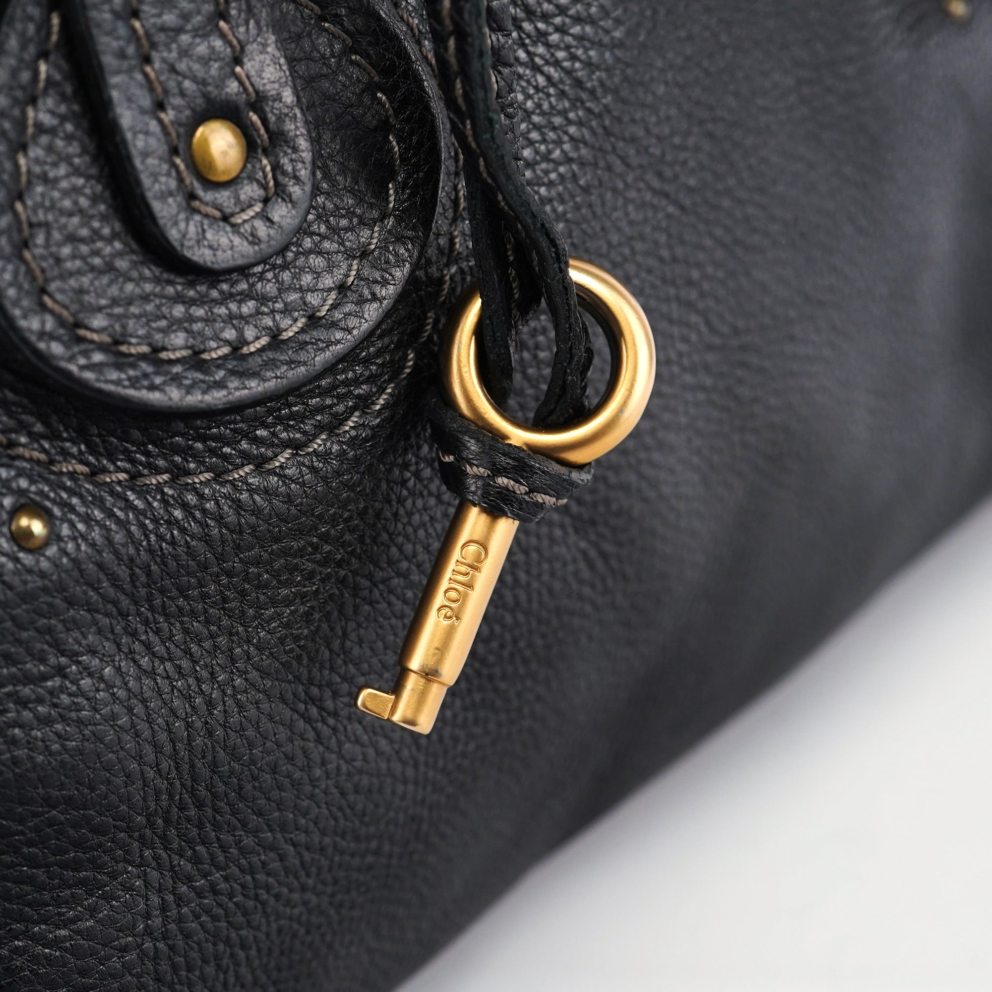 Black Leather Paddington Shoulder Bag