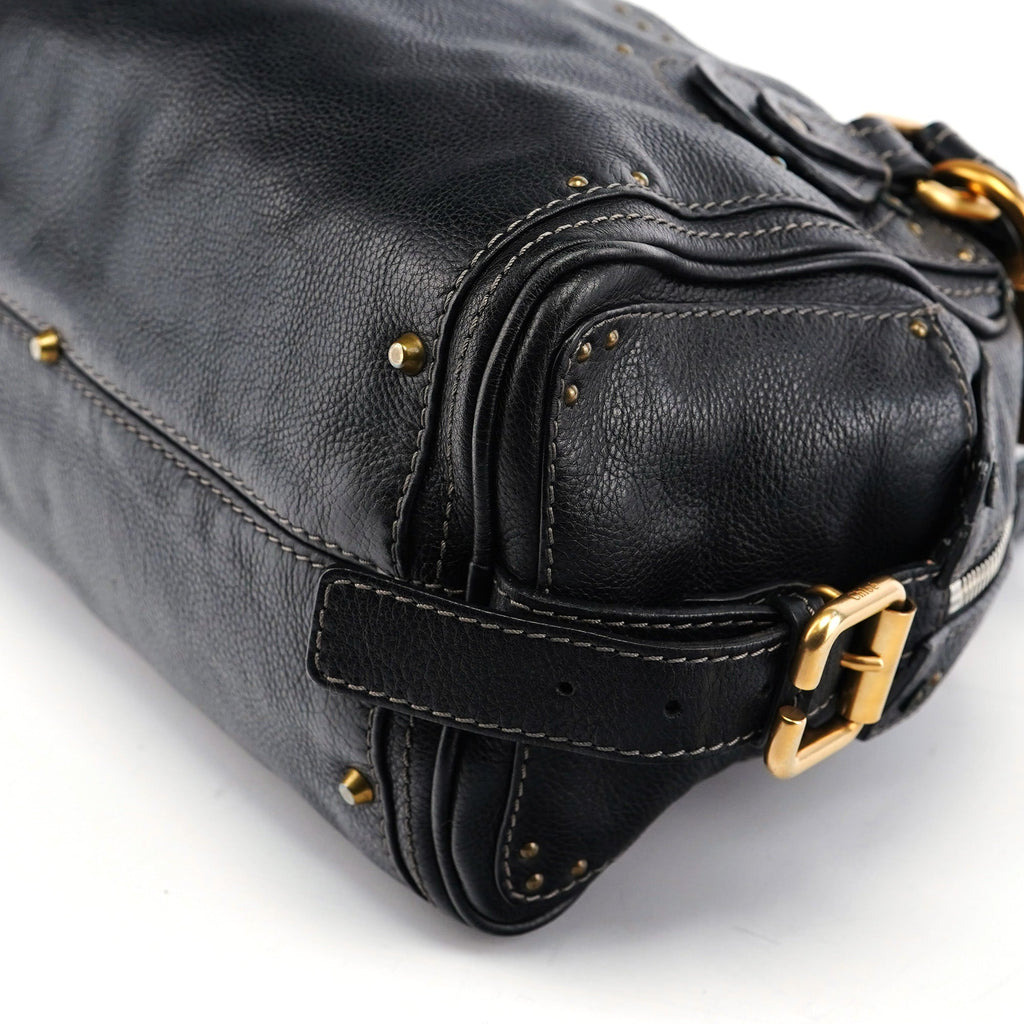Black Leather Paddington Shoulder Bag