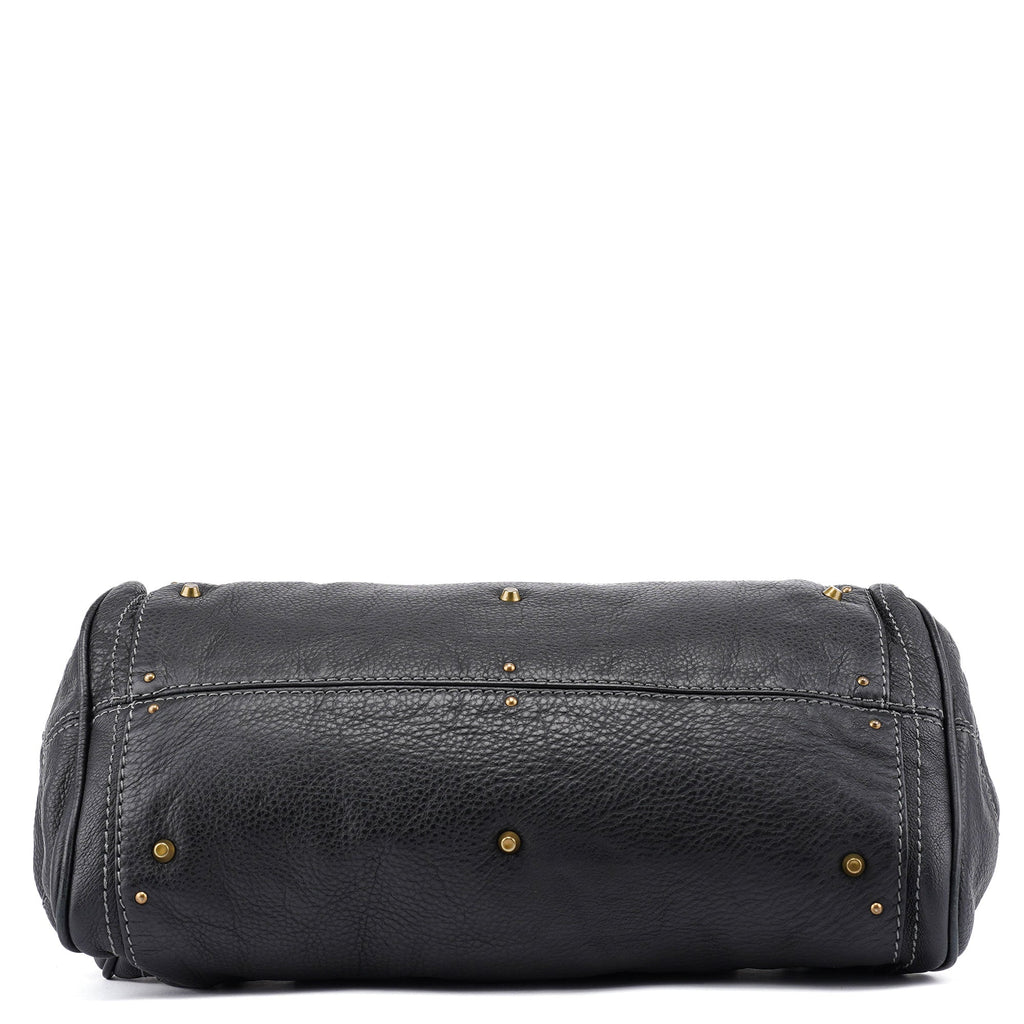 Black Leather Paddington Shoulder Bag