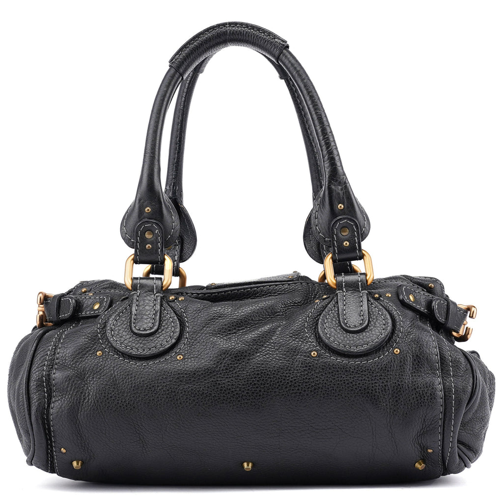 Black Leather Paddington Shoulder Bag
