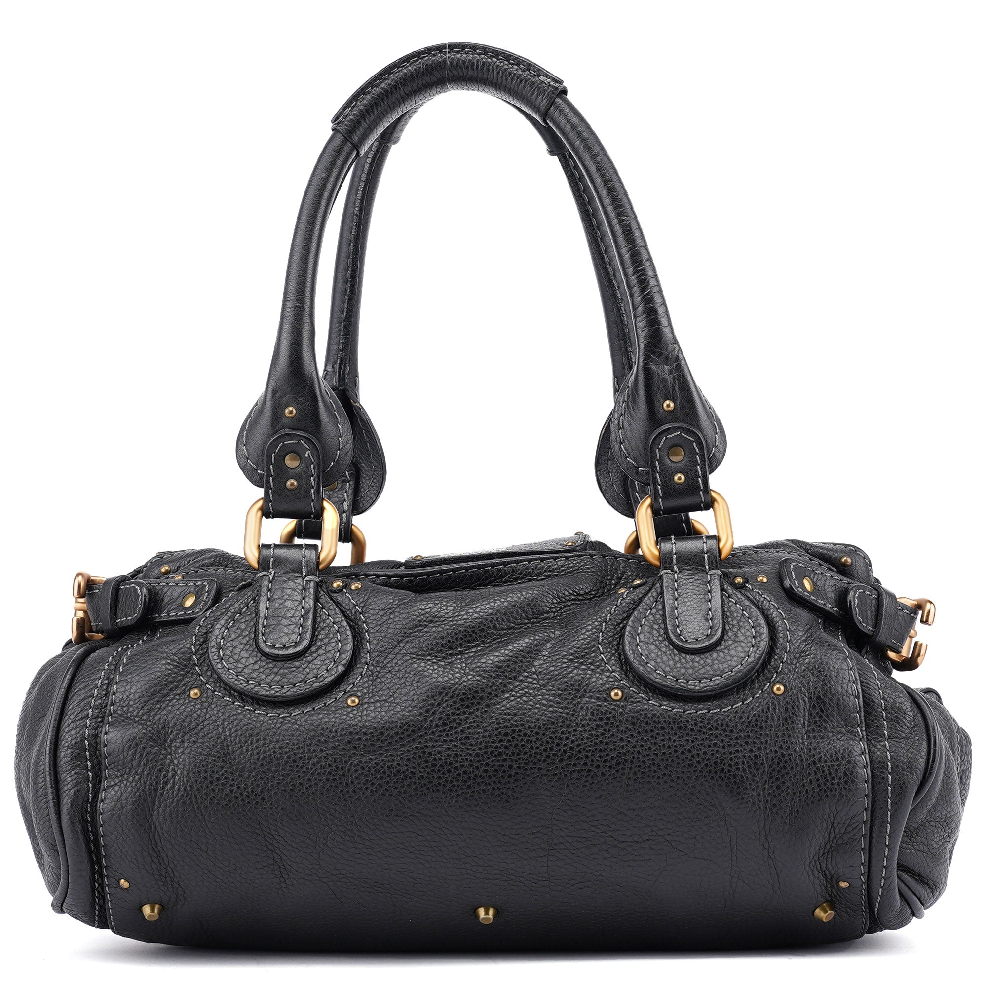 Black Leather Paddington Shoulder Bag