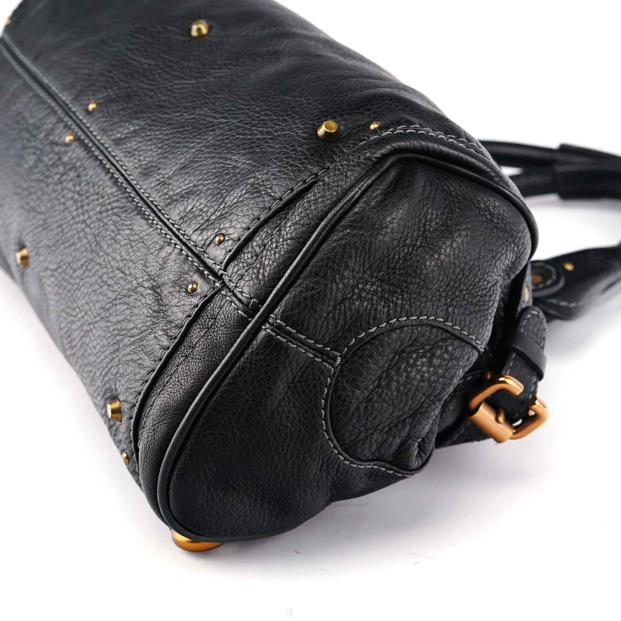 Black Leather Paddington Shoulder Bag
