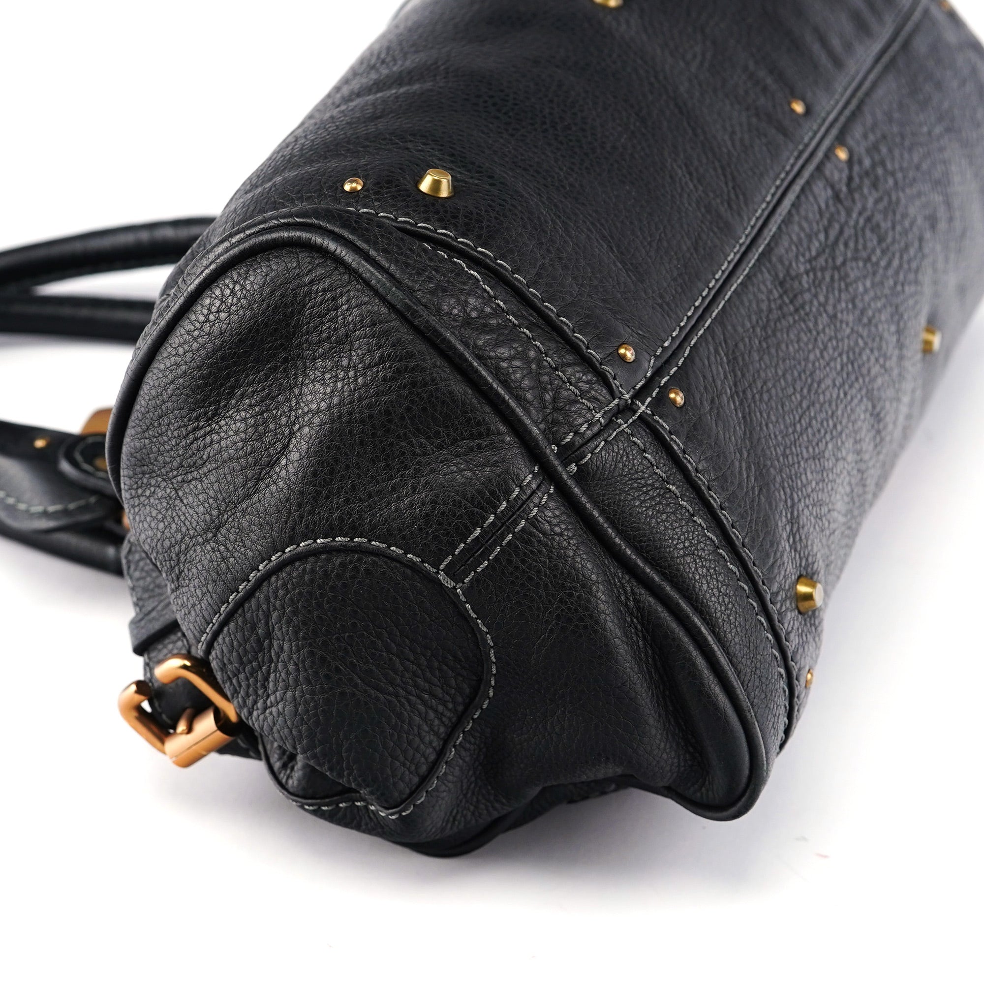 Black Leather Paddington Shoulder Bag