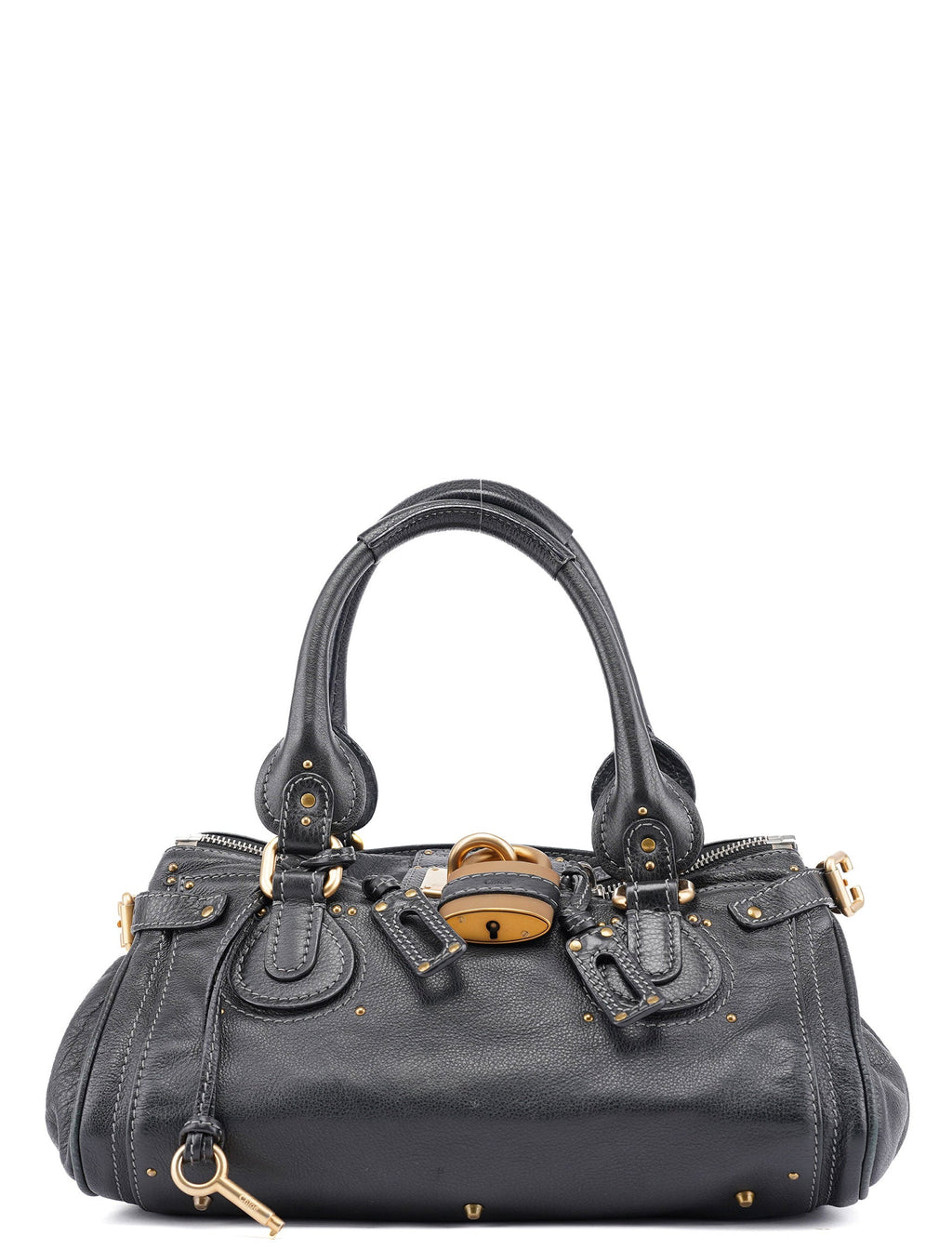 Black Leather Paddington Shoulder Bag